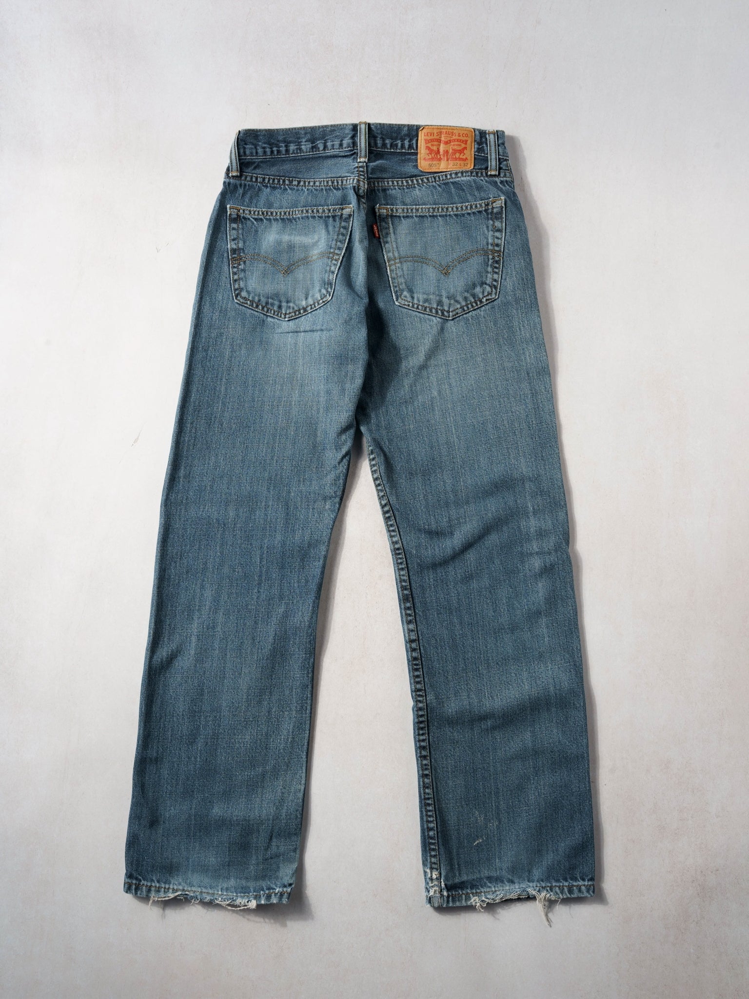 Vintage 90s Dark Blue Levi's 505 Denim Jeans (32x32) - Image 2