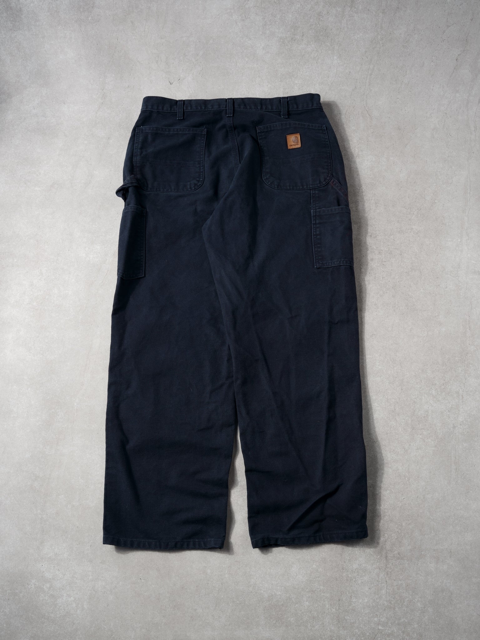 Vintage 90s Dark Navy Blue Carhartt Capenter Pants (36x30) - Image 2