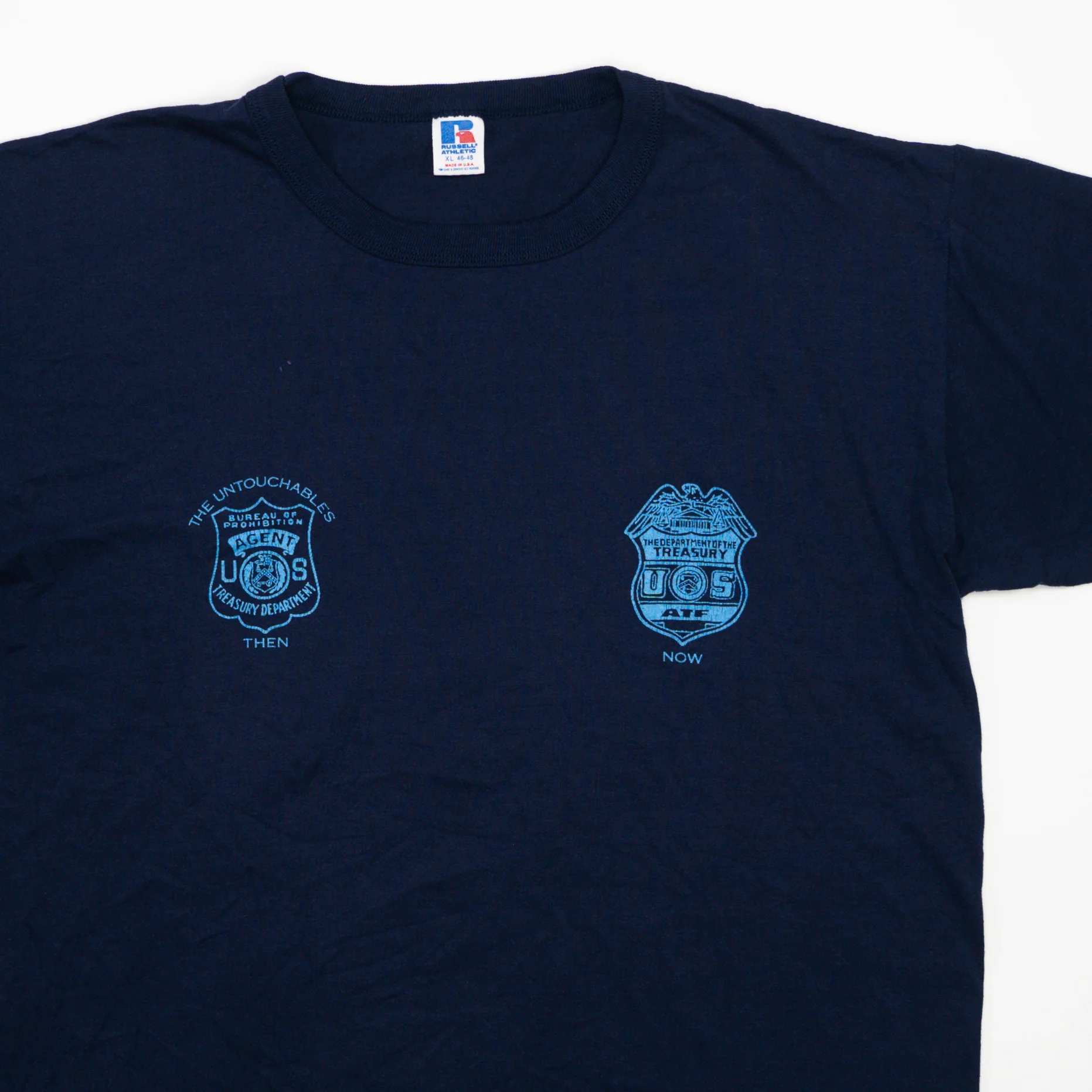 Vintage 90s Department of Treasury x Russell Athletics Single Stitched Tee (L) - Image 2