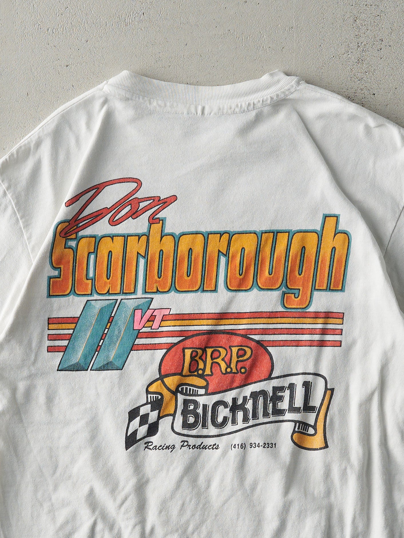 Vintage 90s Don Scarborough Single Stitch Racing Tee (S) - Image 4