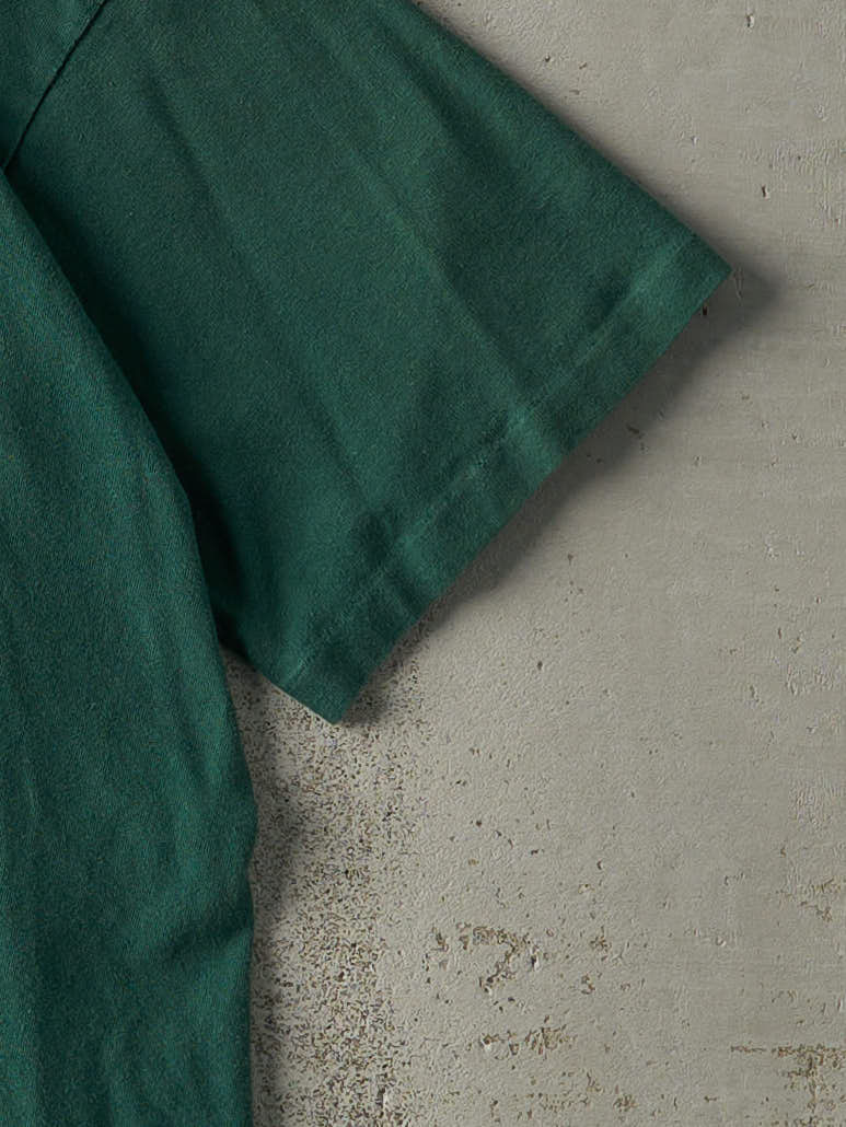 Vintage 90s Emerald Green Blank Tee (L) - Image 3