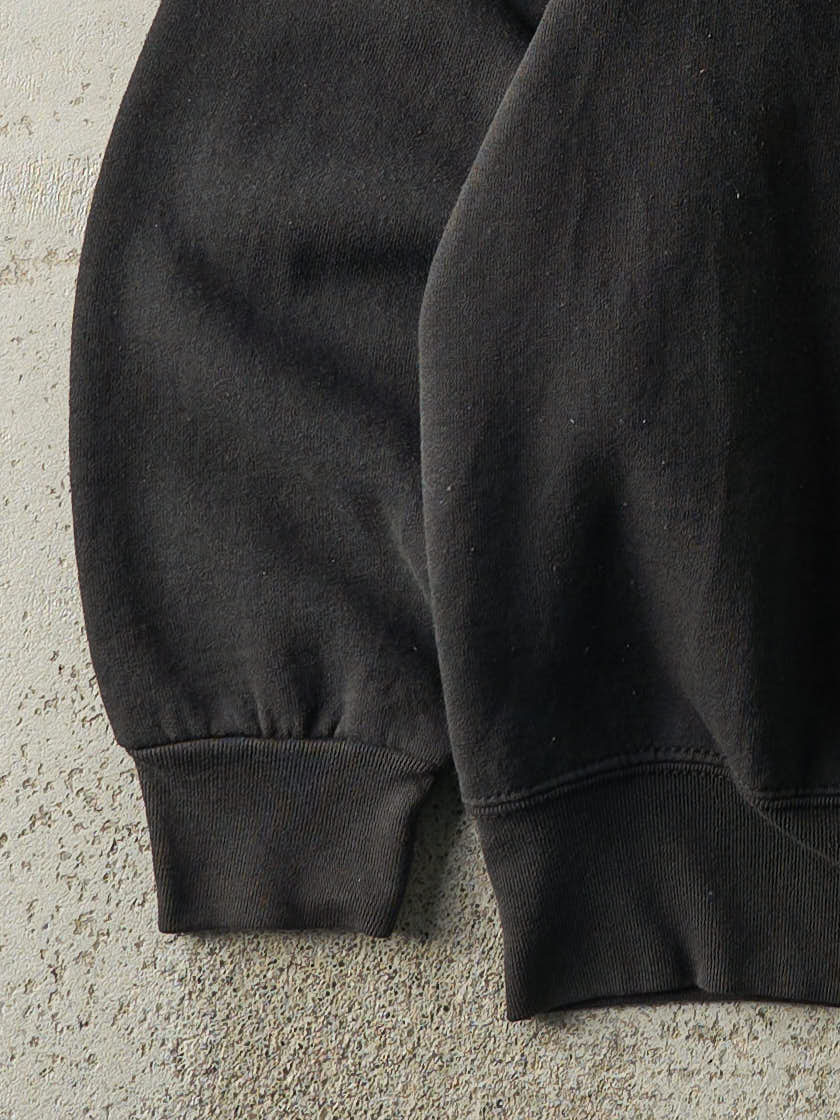 Vintage 90s Faded Black Blank Crewneck (M) - Image 3