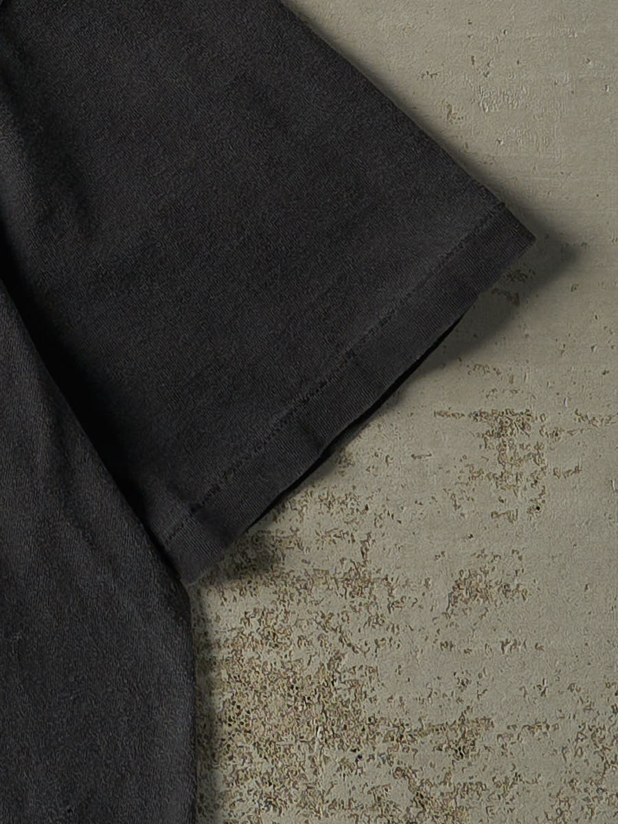 Vintage 90s Faded Black Blank Single Stitch Tee (S/M) - Image 3
