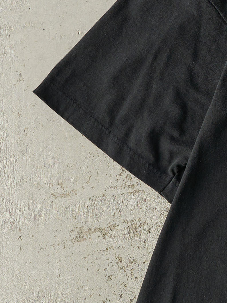 Vintage 90s Faded Black Blank Tee (L) - Image 3
