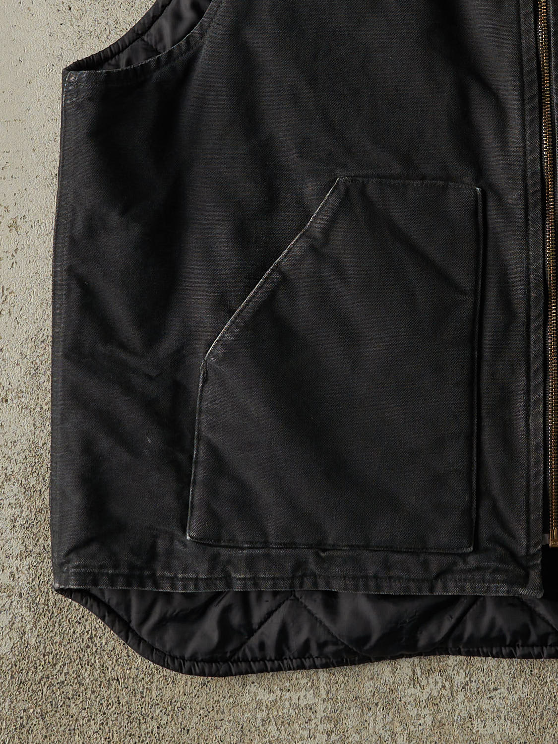 Vintage 90s Faded Black Carhartt Work Vest (XL/XXL) - Image 4