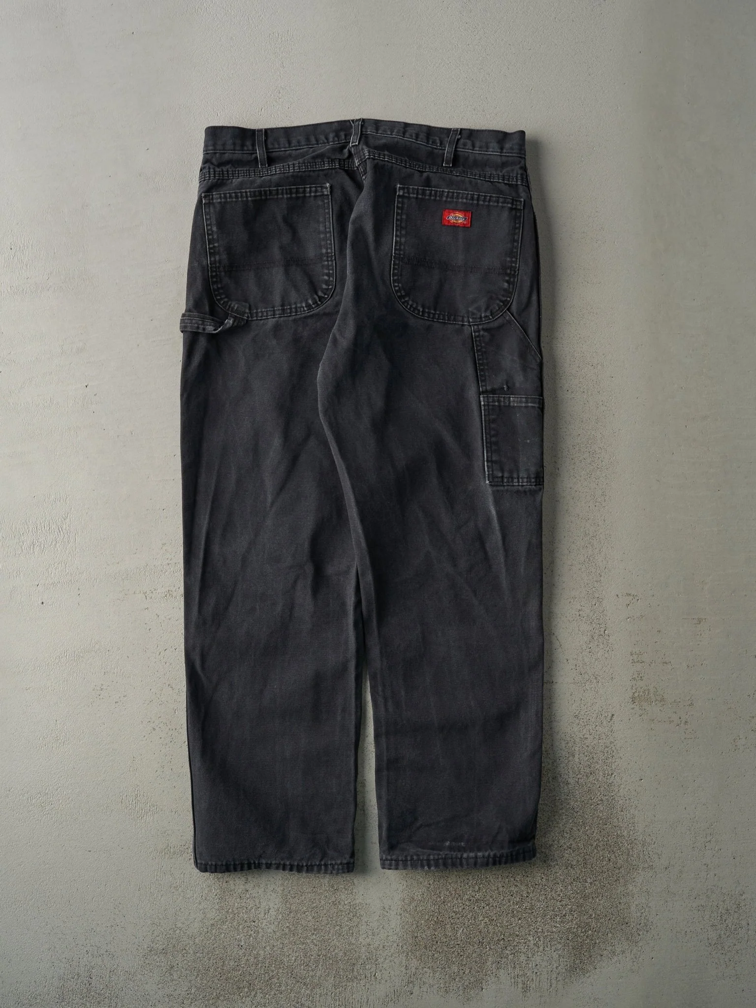 Vintage 90s Faded Black Dickies Carpenter Pants (36x30) - Image 2