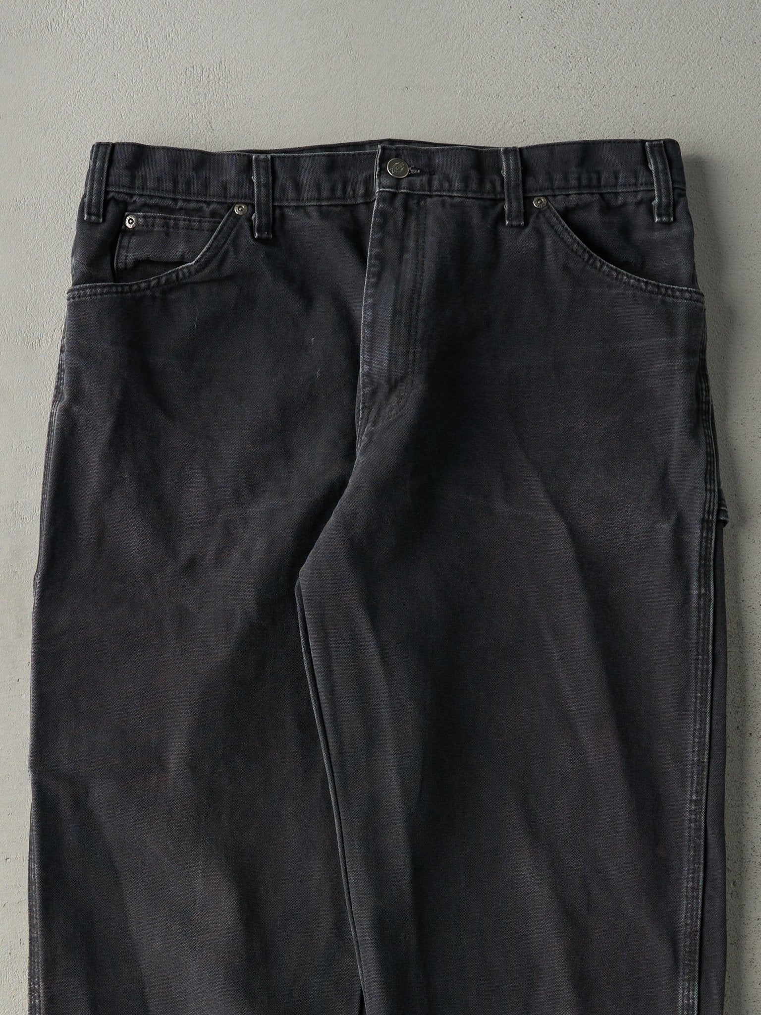 Vintage 90s Faded Black Dickies Carpenter Pants (36x33) - Image 3
