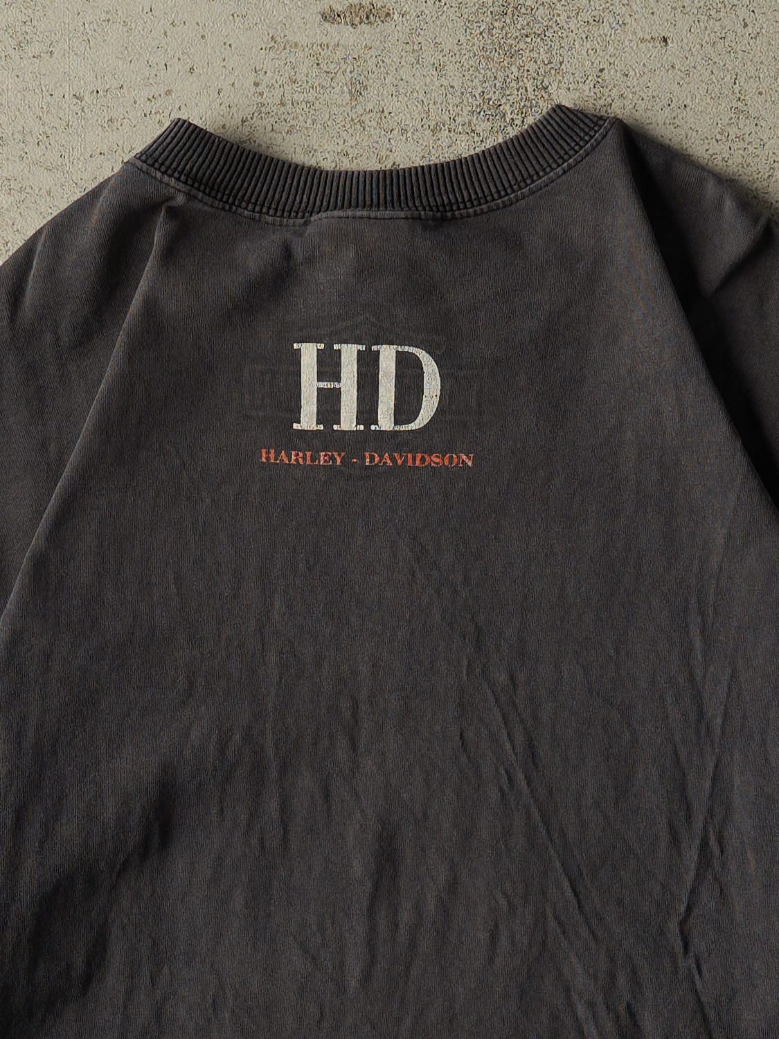 Vintage 90s Faded Black Harley Davidson Vancouver Canada Tee (XL/XXL) - Image 4