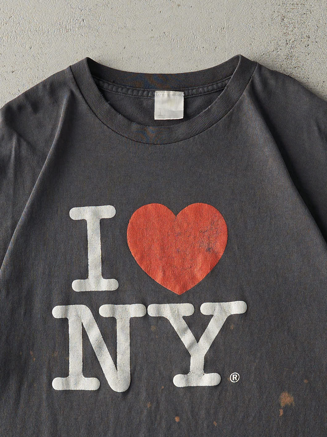 Vintage 90s Faded Black I Love New York Tee (M/L) - Image 2