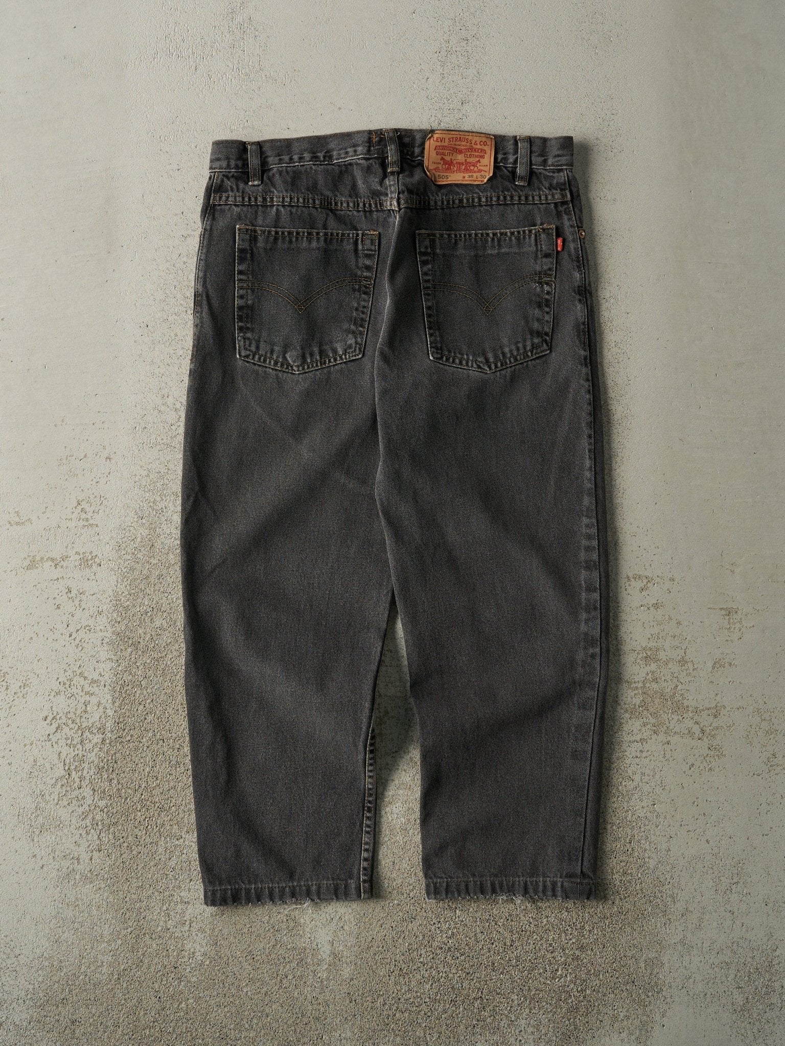 Vintage 90s Faded Black Bootleg Levi's 505 Denim Pants (33x24) - Image 3