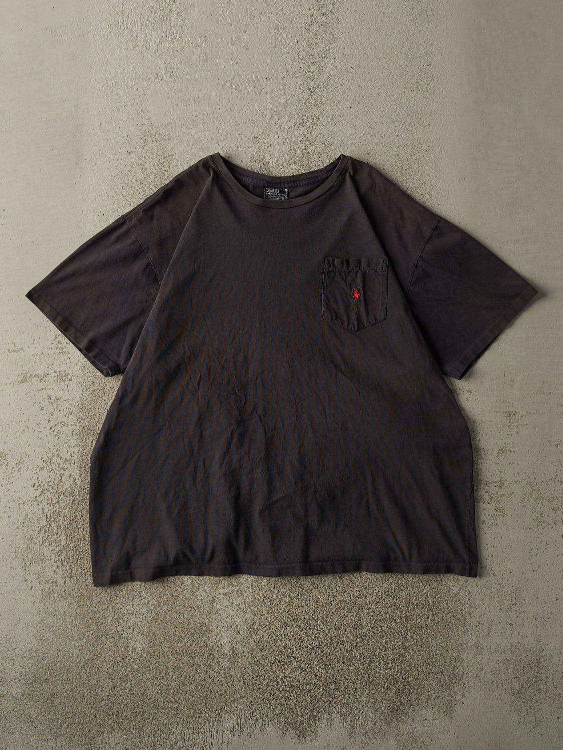 Vintage 90s Faded Black Polo Ralph Lauren Embroidered Pocket Tee (XL)