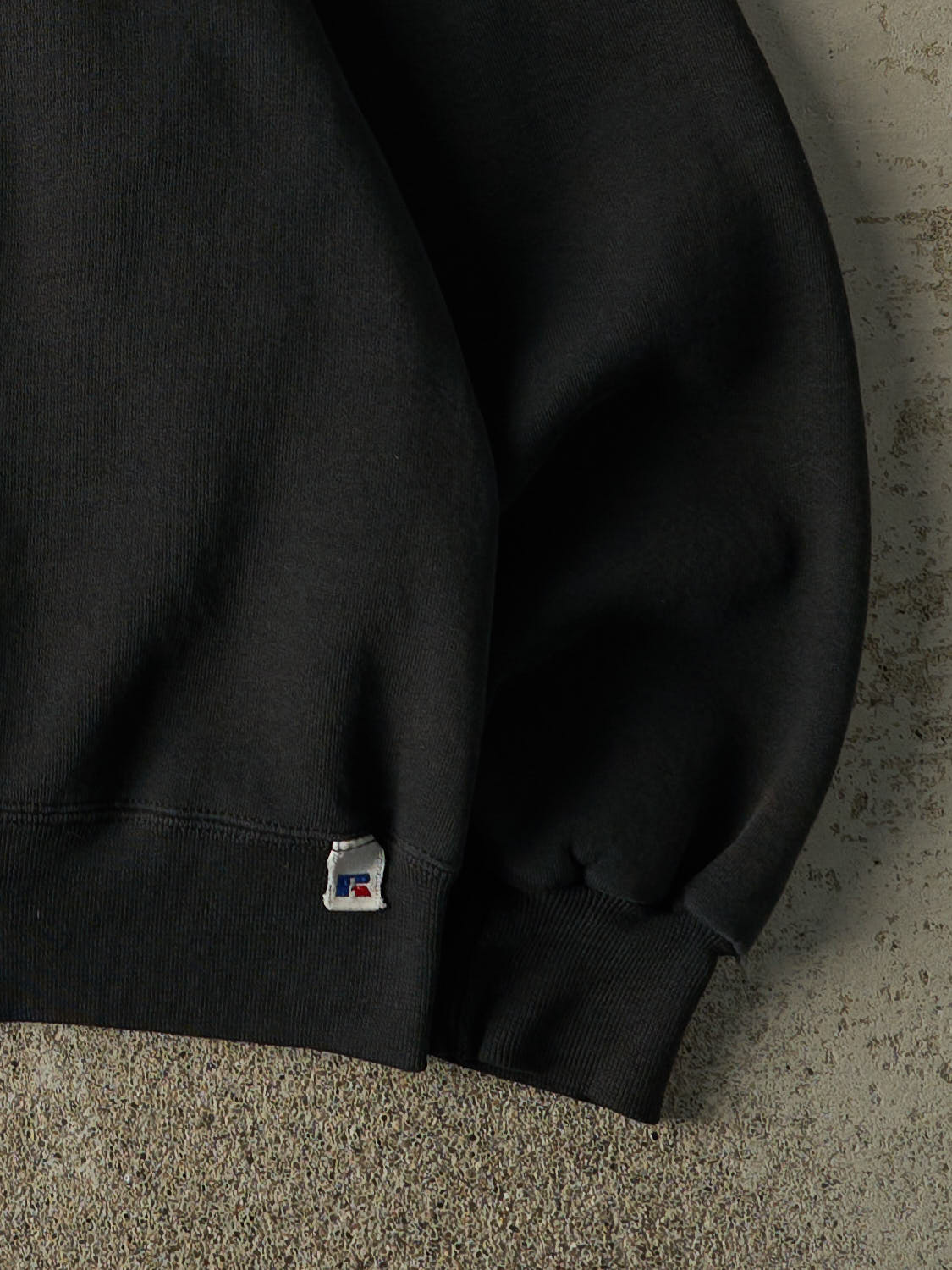 Vintage 90s Faded Black Russell Athletic Blank Crewneck (M/L) - Image 4