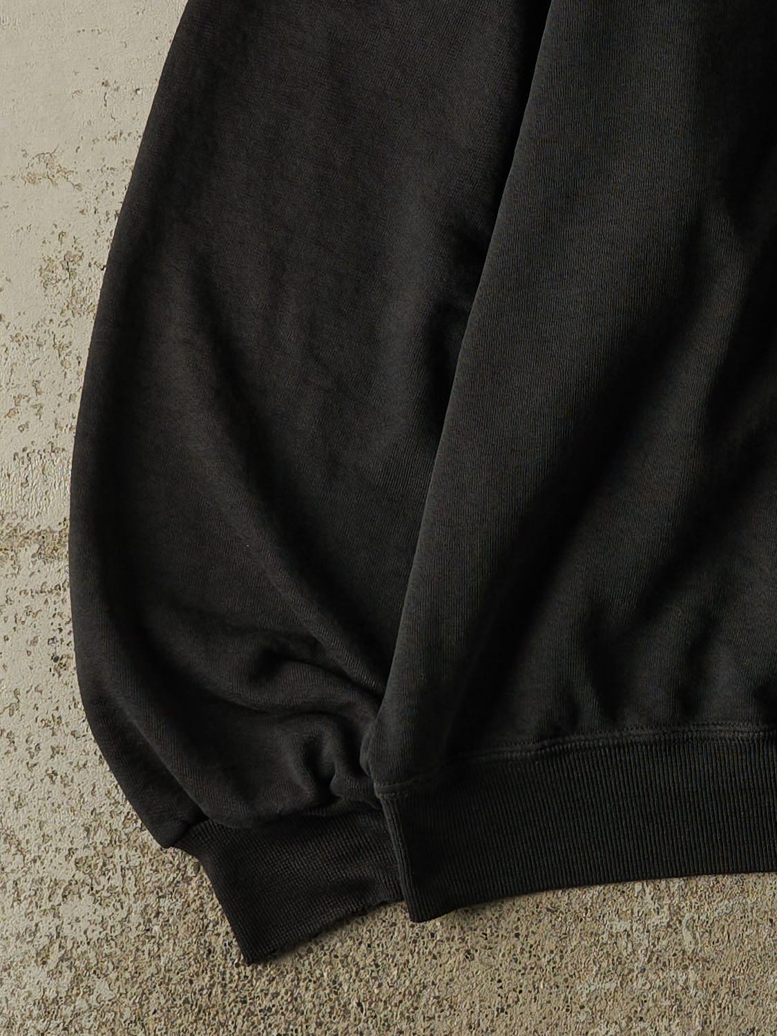 Vintage 90s Faded Black Russell Athletic Blank Crewneck (XL) - Image 3