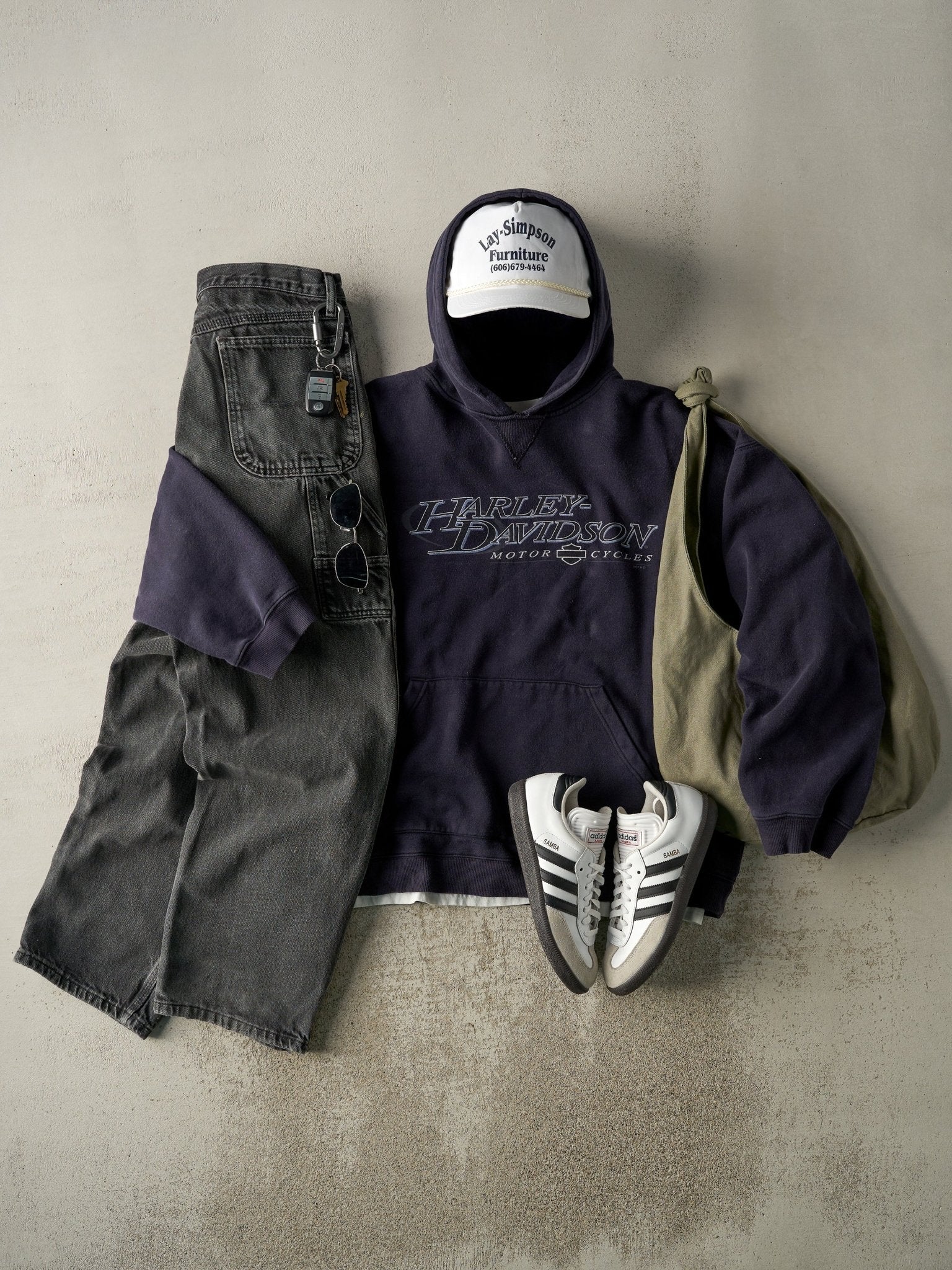 Vintage 90s Faded Black Rustler Carpenter Denim Pants (31x31) - Image 2