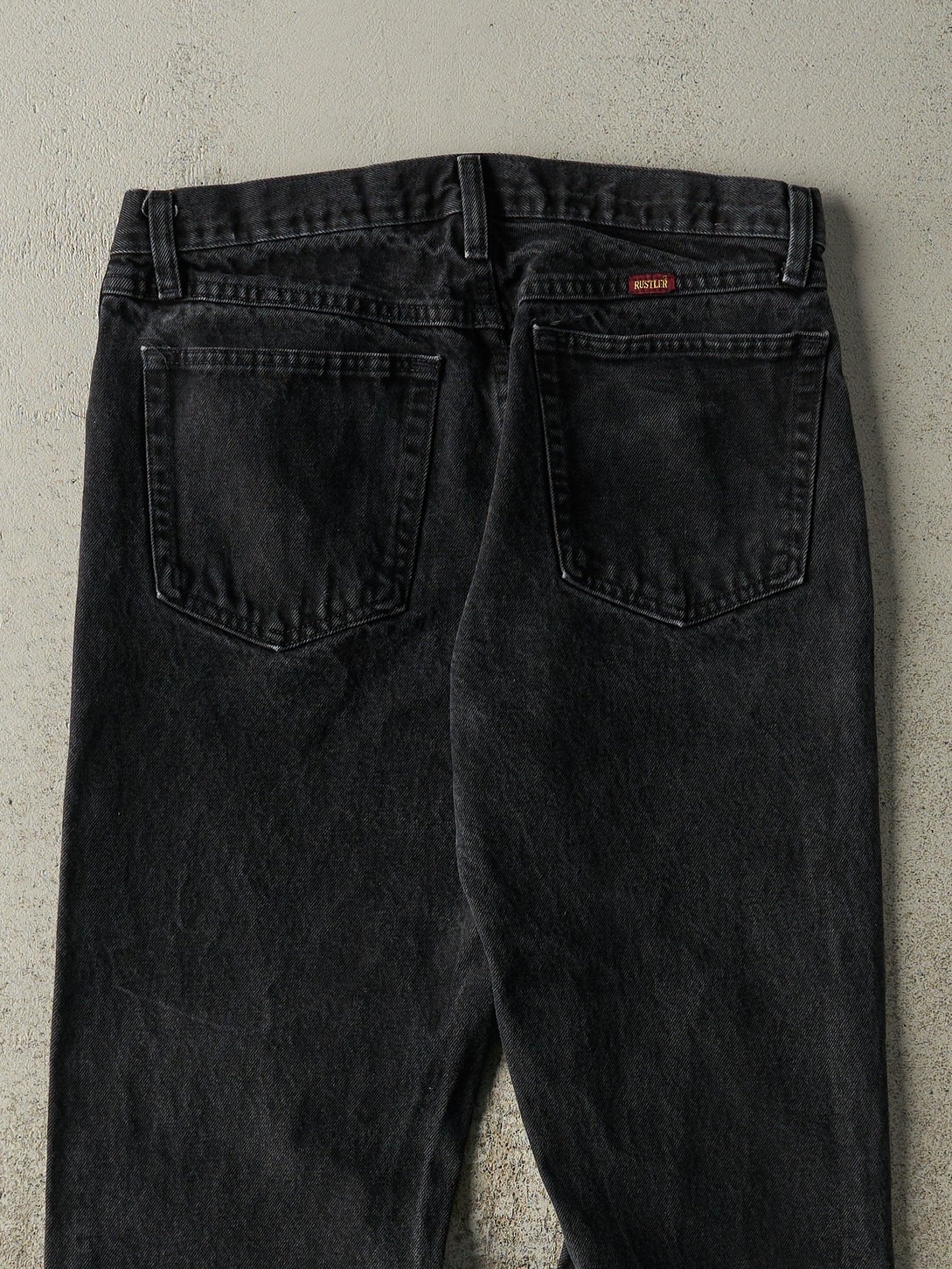 Vintage 90s Faded Black Rustler Denim Pants (32x33.5) - Image 5
