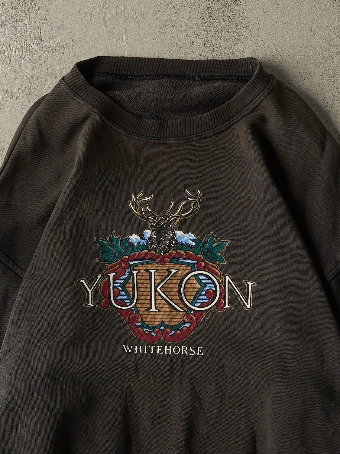 Vintage 90s Faded Black Yukon Crewneck (XXL) - Image 2