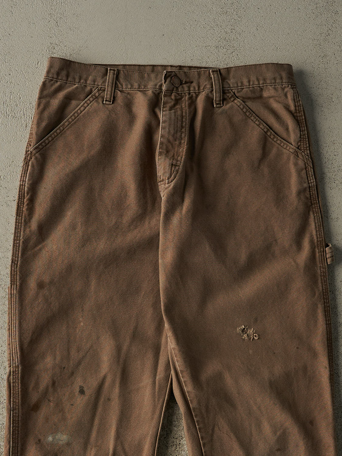 Vintage 90s Faded Brown Rustler Carpenter Pants (31x30) - Image 4