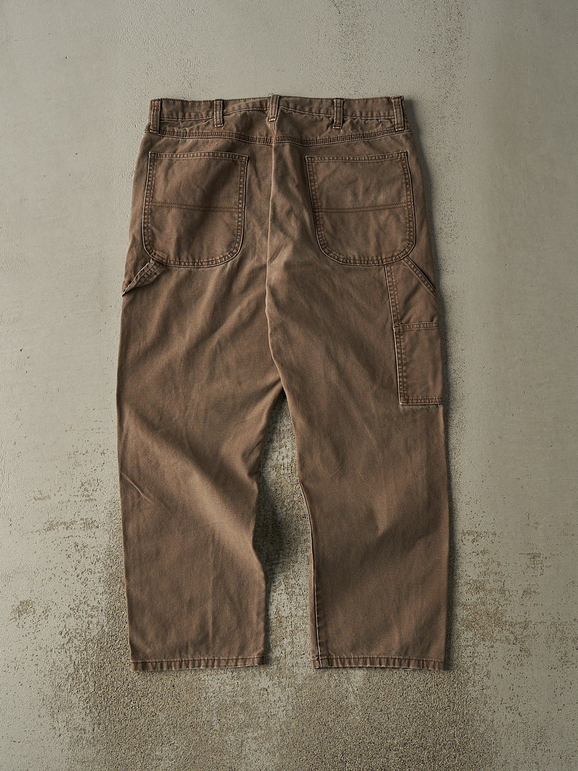 Vintage 90s Faded Brown Rustler Carpenter Work Pants (34x28.5) - Image 2