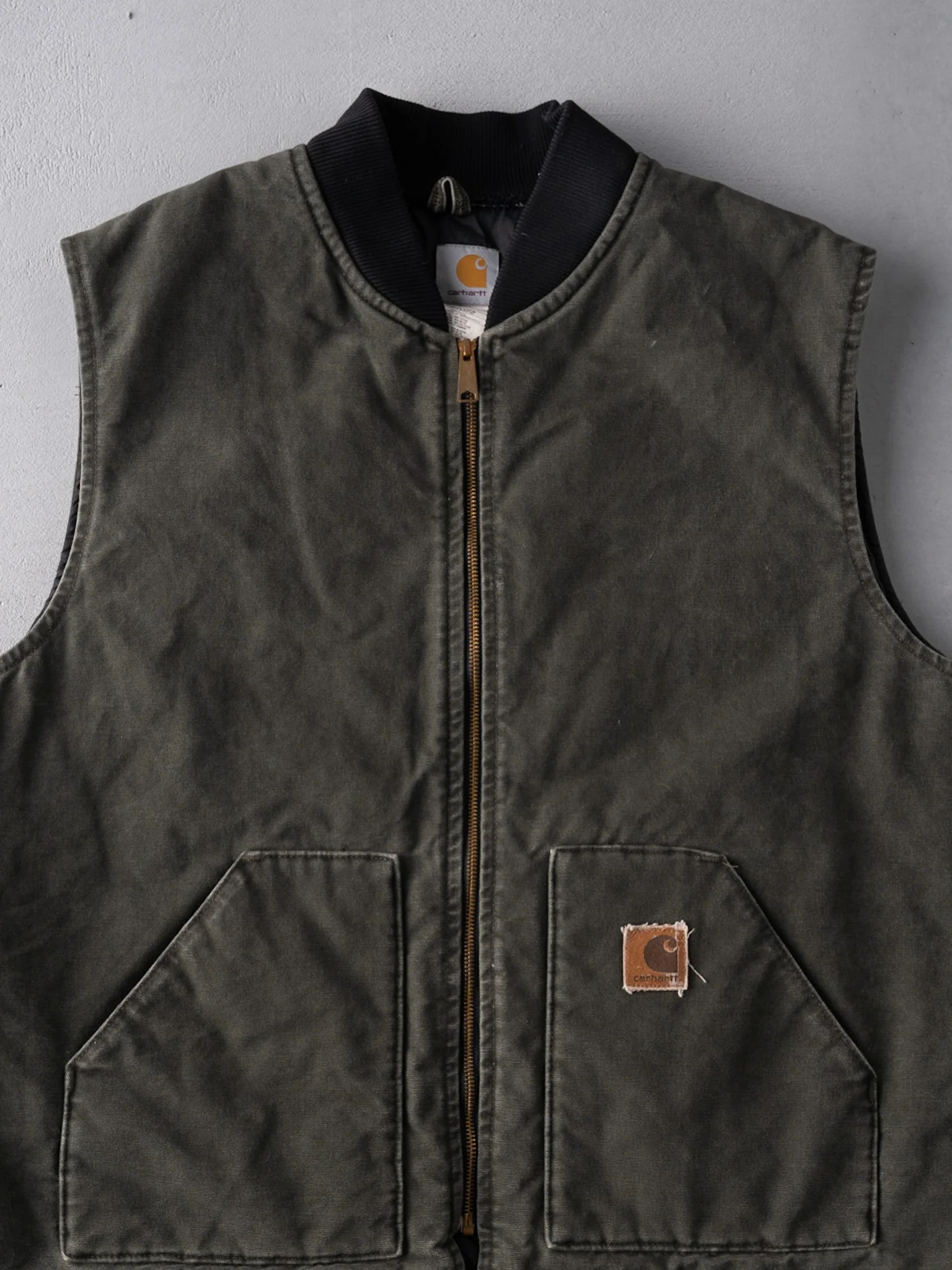 Vintage 90s Faded Green Carhartt Vest (XXL) - Image 3