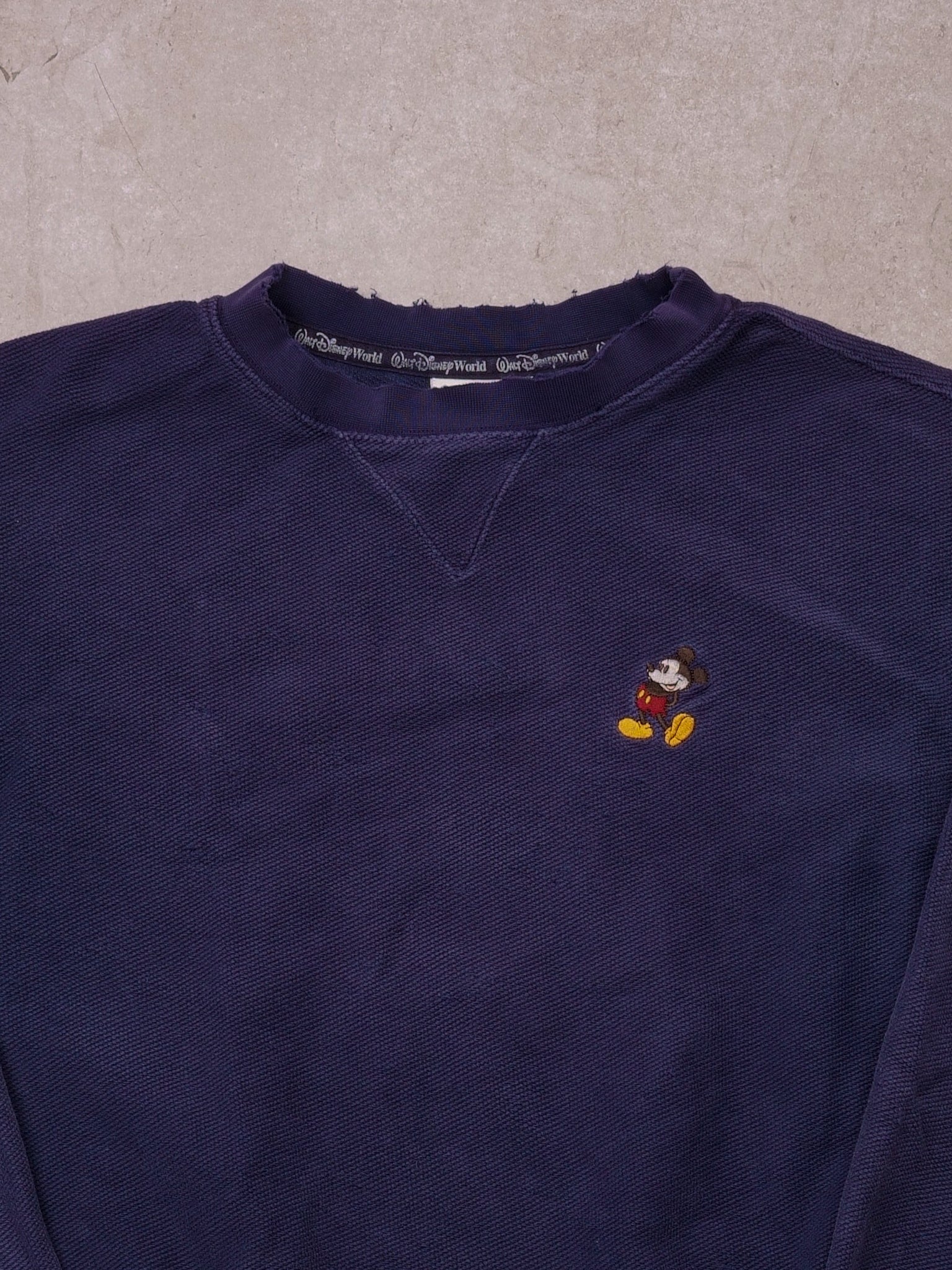 Vintage 90s Faded Navy Blue Mickey Mouse Crewneck (M/L) - Image 3