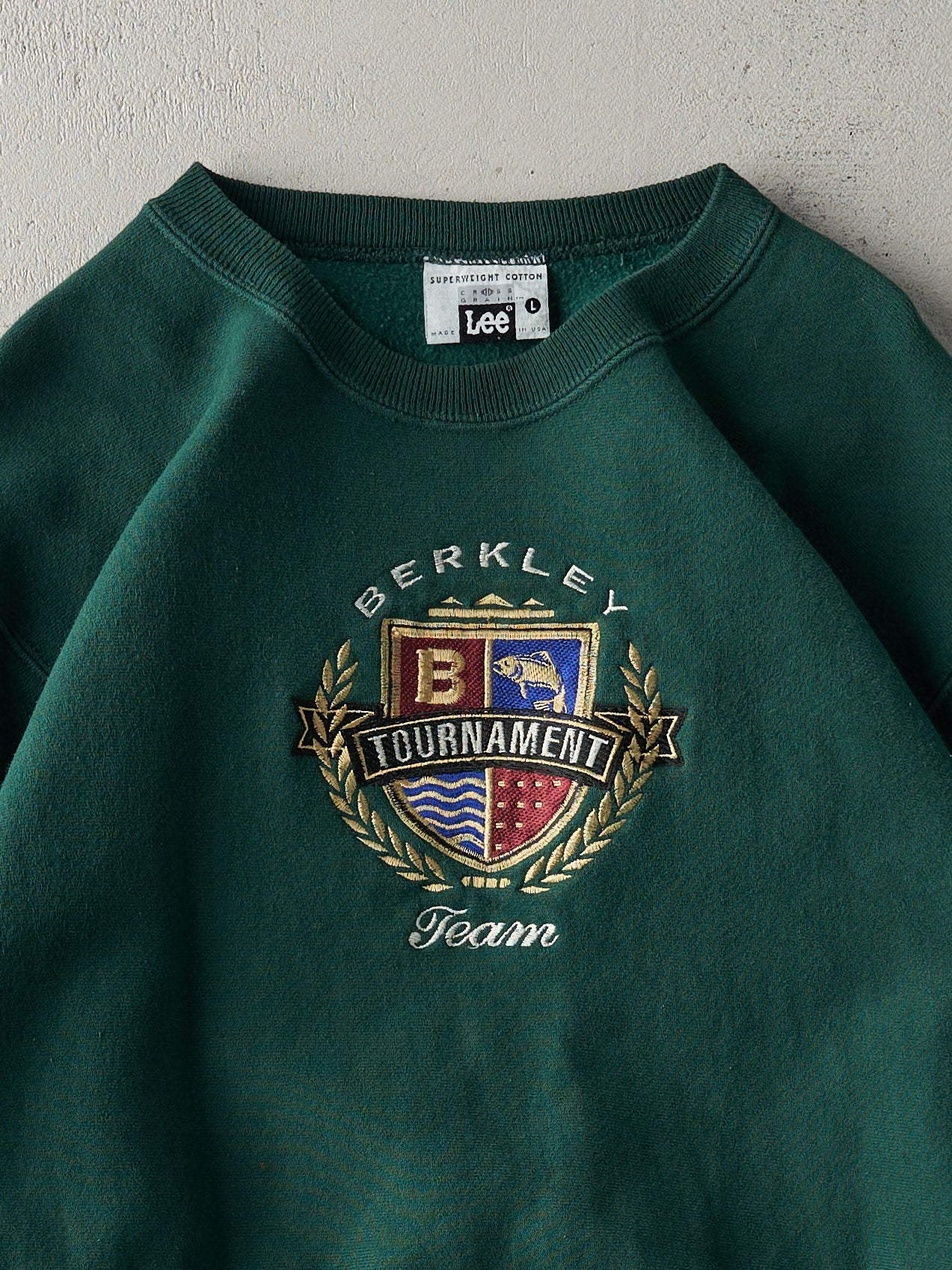 Vintage 90s Forest Green Berkley University Team Crewneck (L) - Image 2