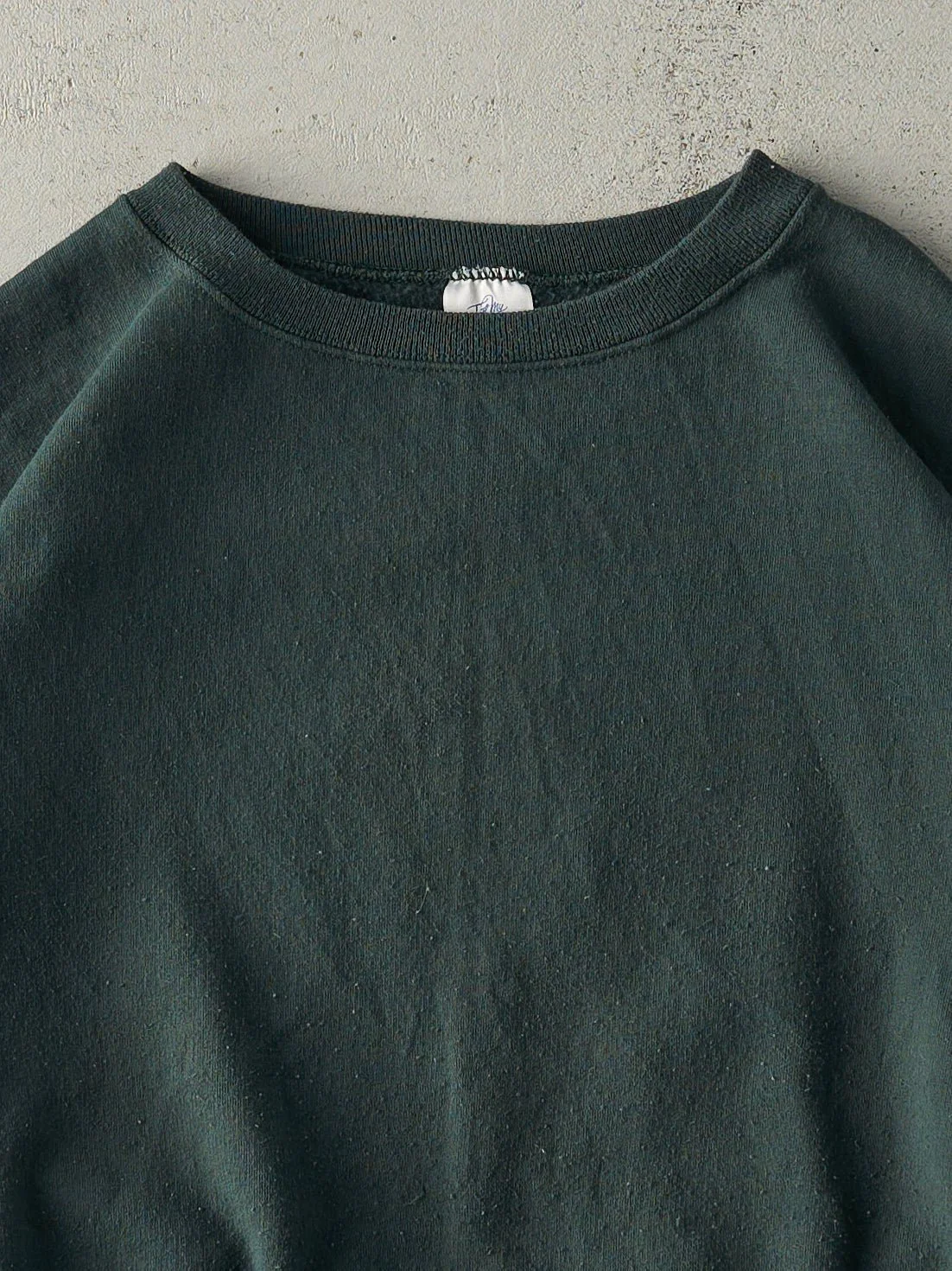 Vintage 90s Forest Green Blank Boxy Crewneck (XL) - Image 2