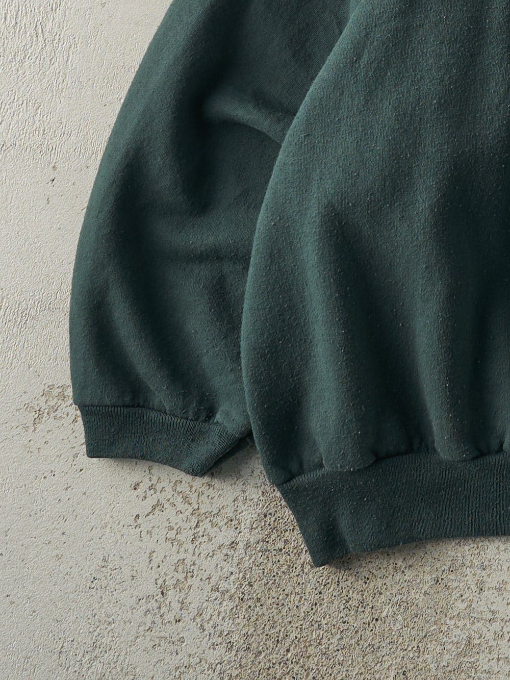 Vintage 90s Forest Green Blank Boxy Crewneck (XL) - Image 3