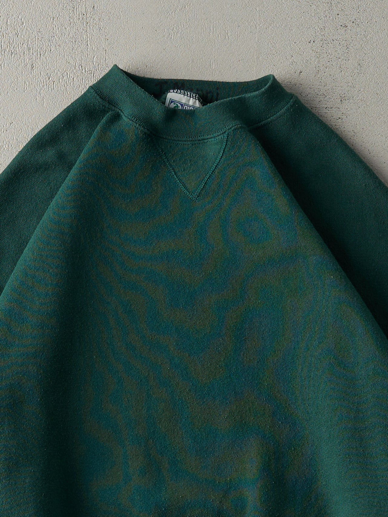 Vintage 90s Forest Green Blank Crewneck (L) - Image 2