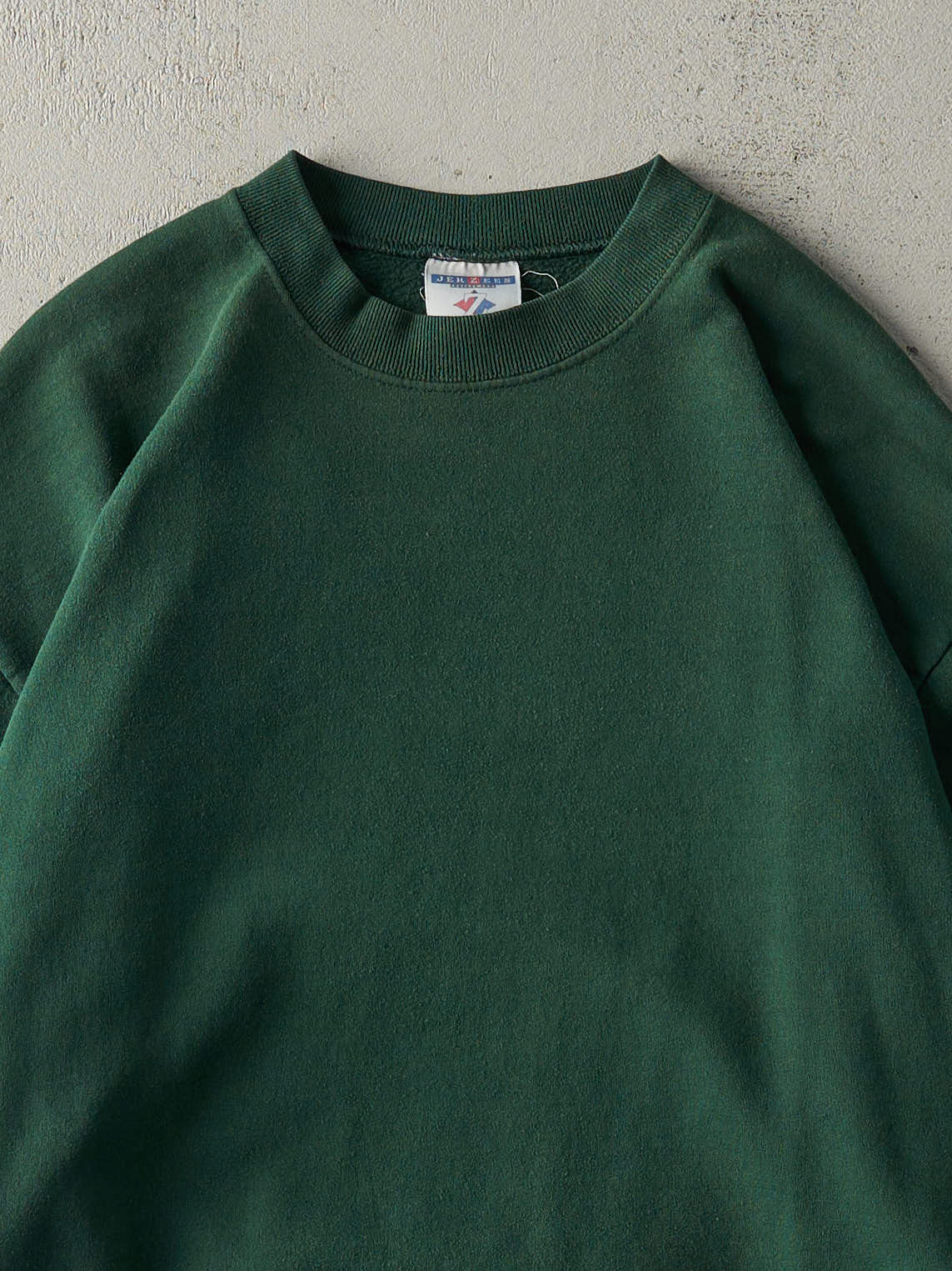 Vintage 90s Forest Green Blank Crewneck (M) - Image 2