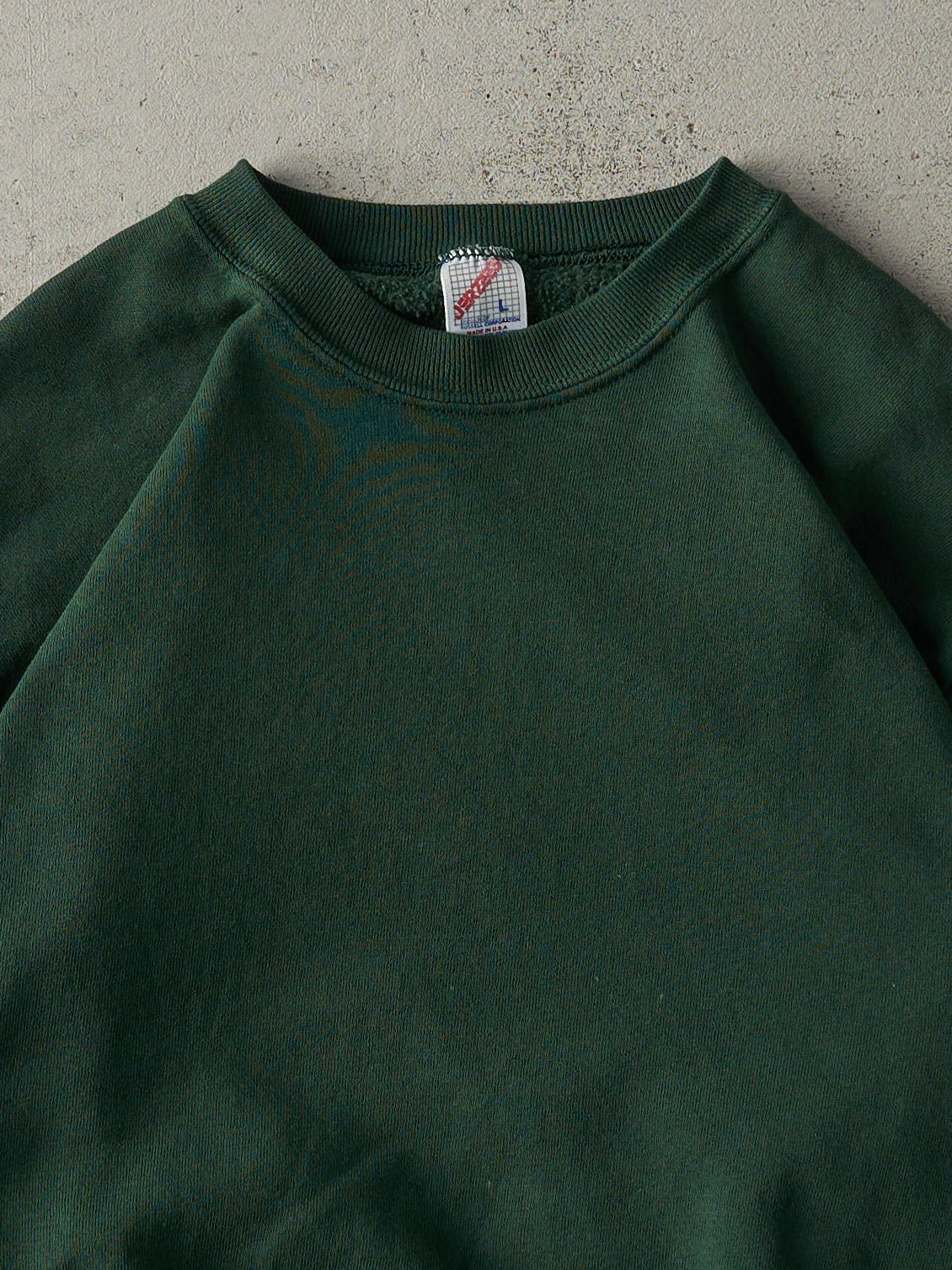Vintage 90s Forest Green Blank Crewneck (M) - Image 2
