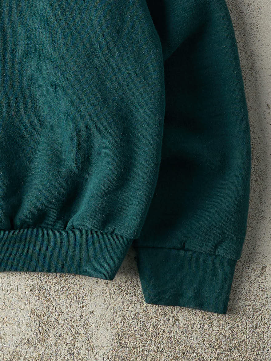 Vintage 90s Forest Green Blank Crewneck (M) - Image 3