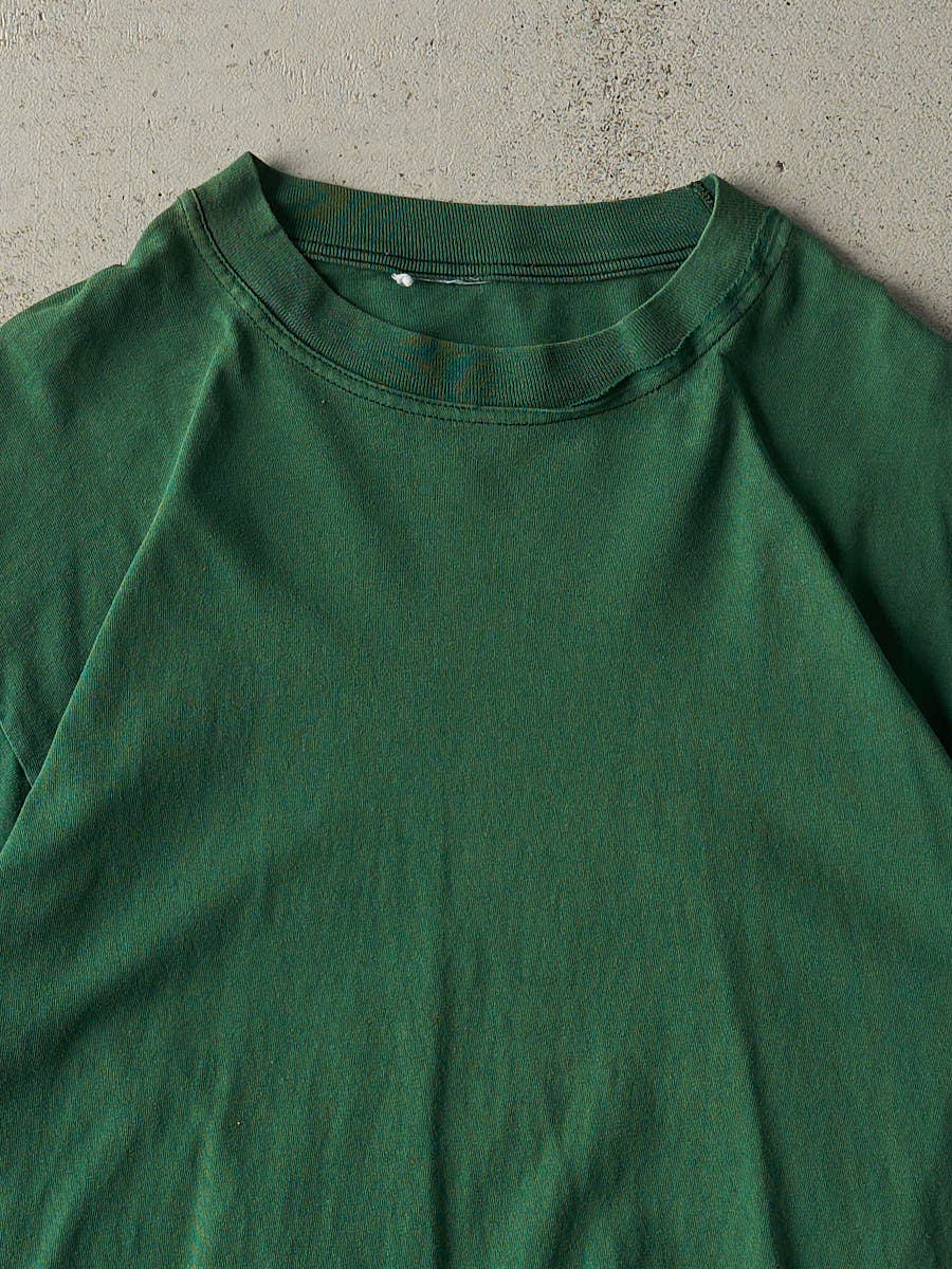 Vintage 90s Forest Green Blank Tee (M/L) - Image 2