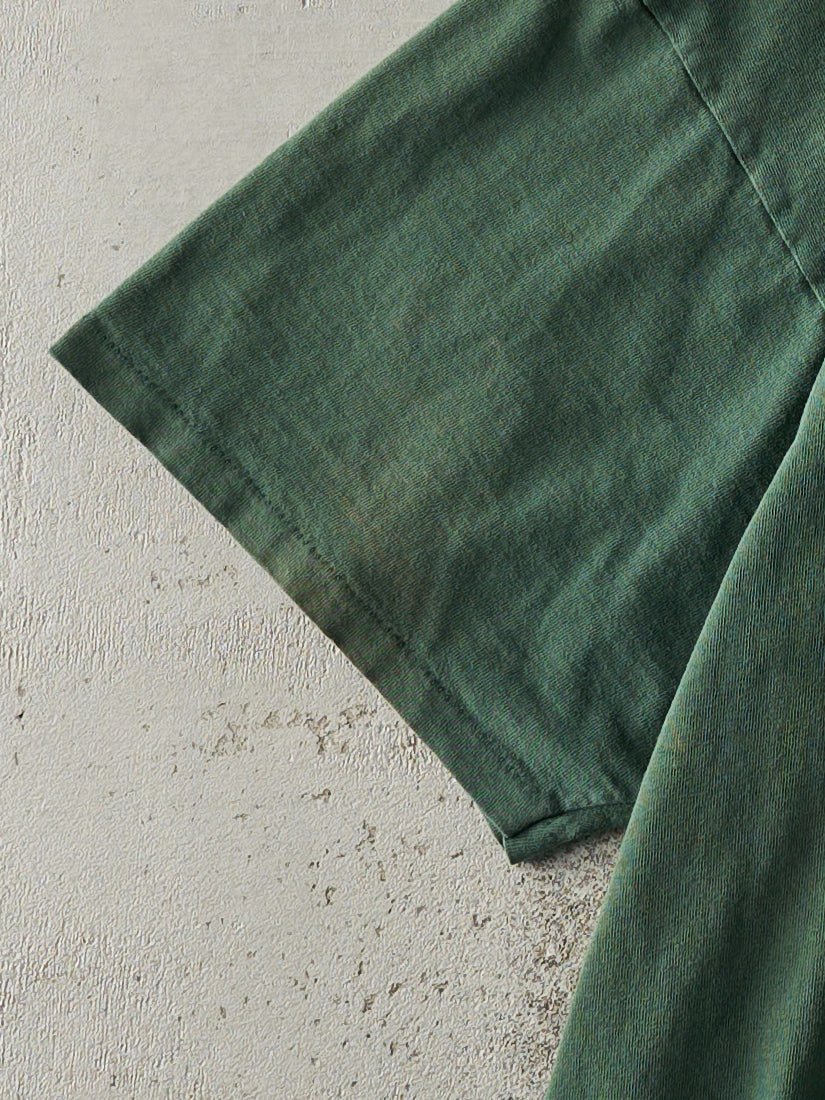 Vintage 90s Forest Green Blank Tee (XL) - Image 3