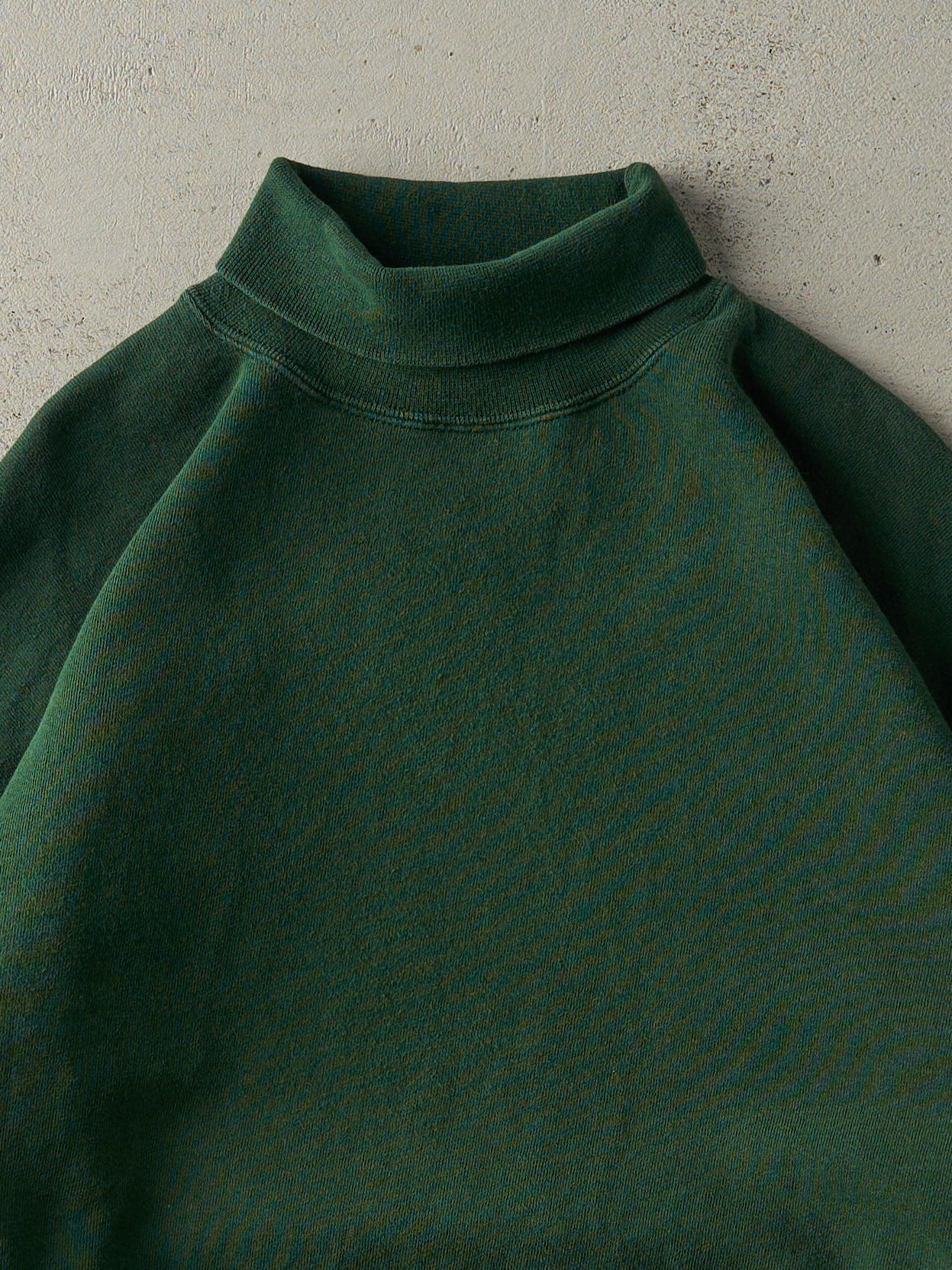 Vintage 90s Forest Green Blank Boxy Turtleneck Sweater (XL) - Image 2