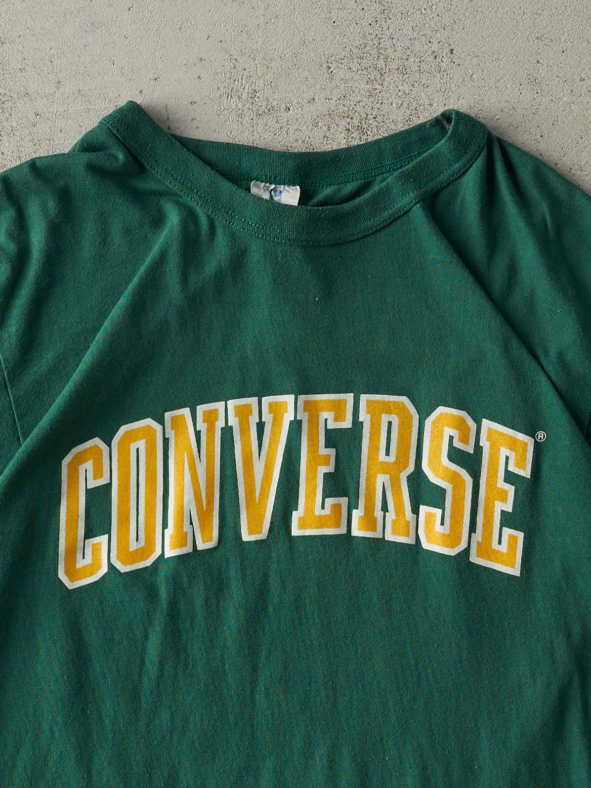 Vintage 90s Forest Green Converse Tee (M) - Image 2