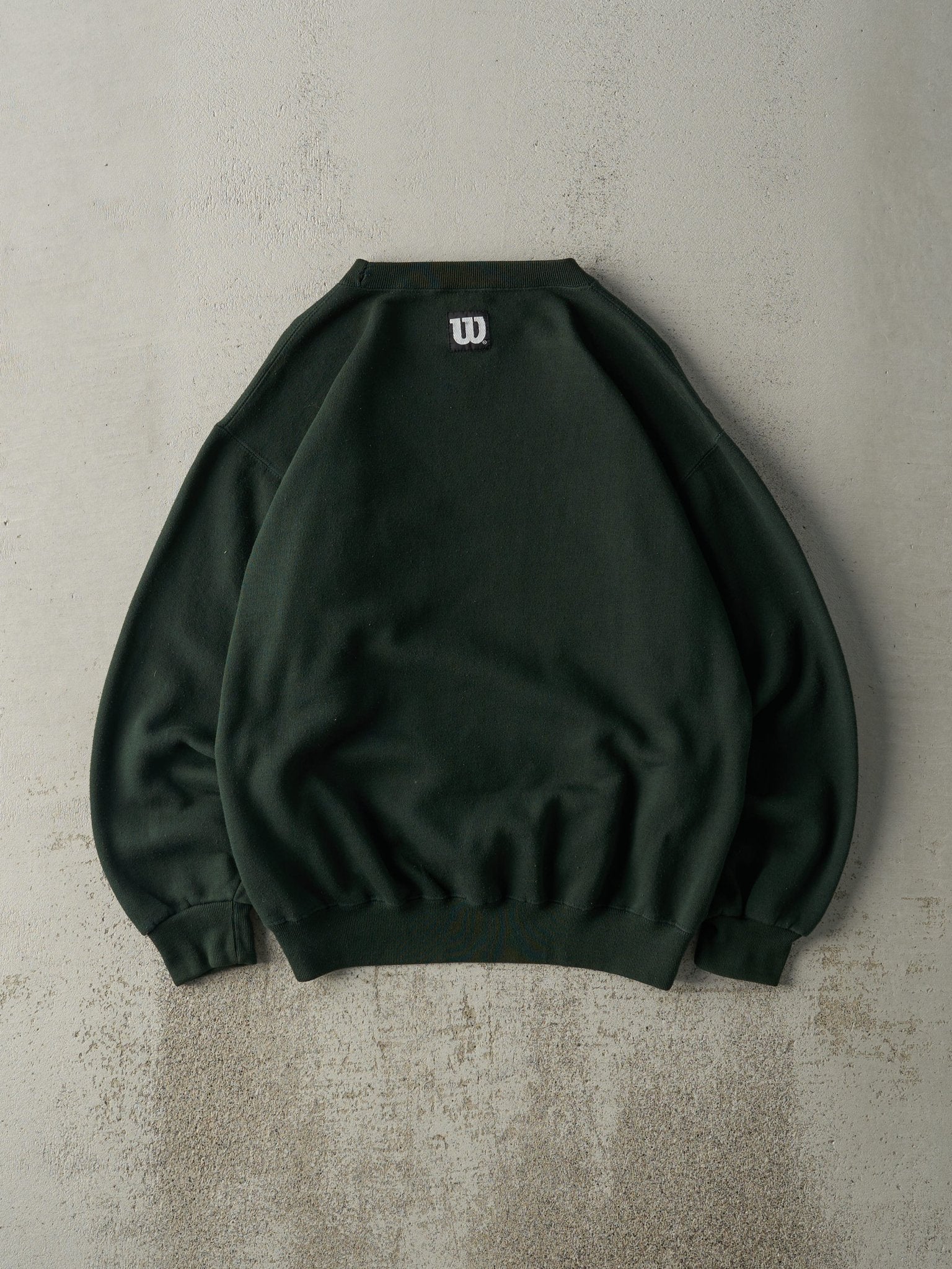 Vintage 90s Forest Green Embroidered Wilson Crewneck (M) - Image 2