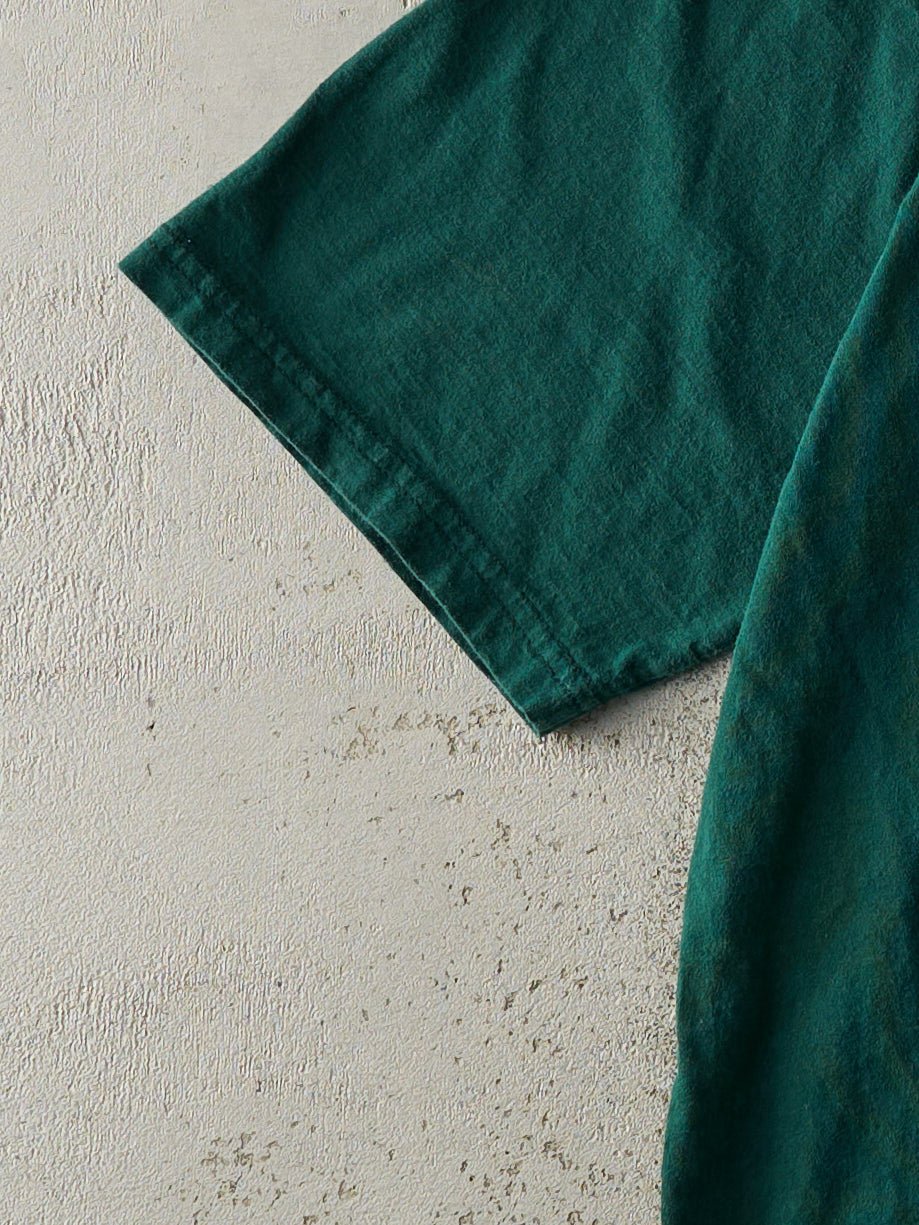 Vintage 90s Forest Green Embroidered Nike Swoosh Tee (M) - Image 3