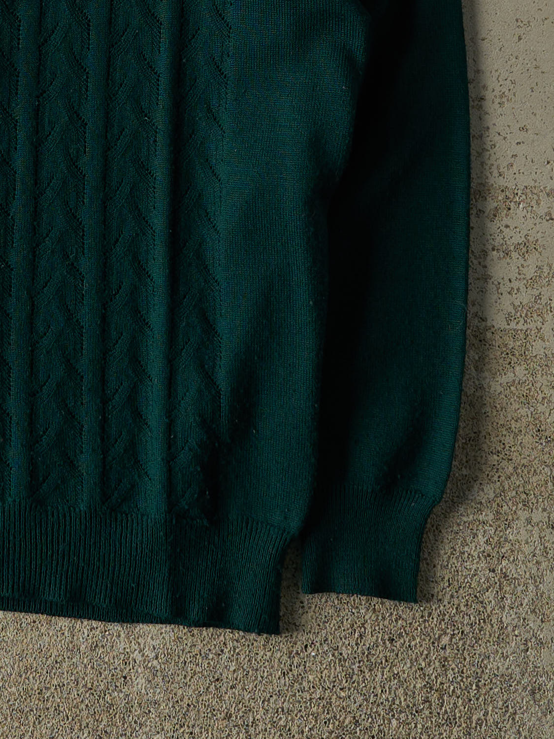 Vintage 70s Forest Green Knit Cardigan (XS/S) - Image 4