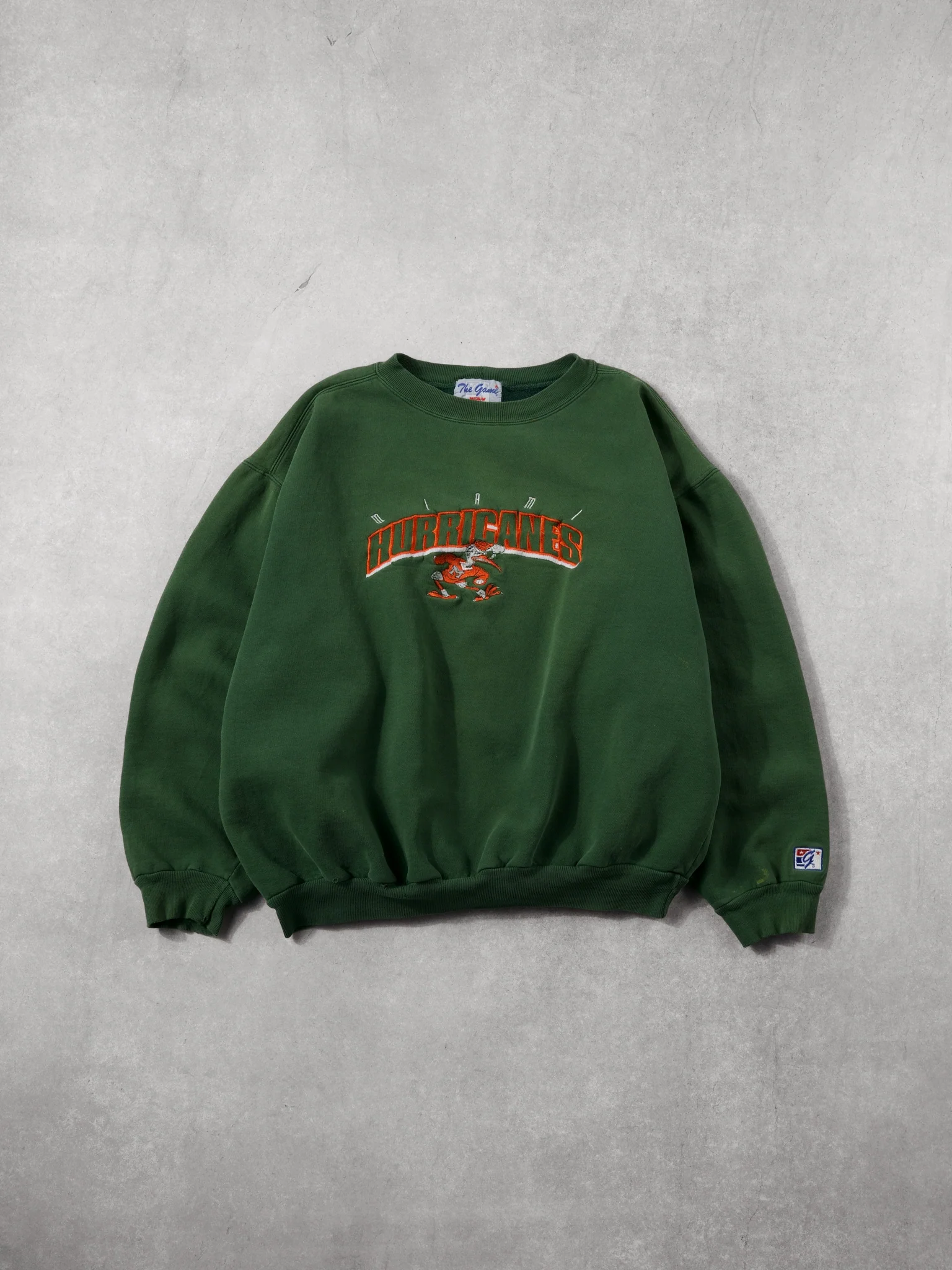 Vintage 90s Forest Green Miami Hurriances Crewneck (L)