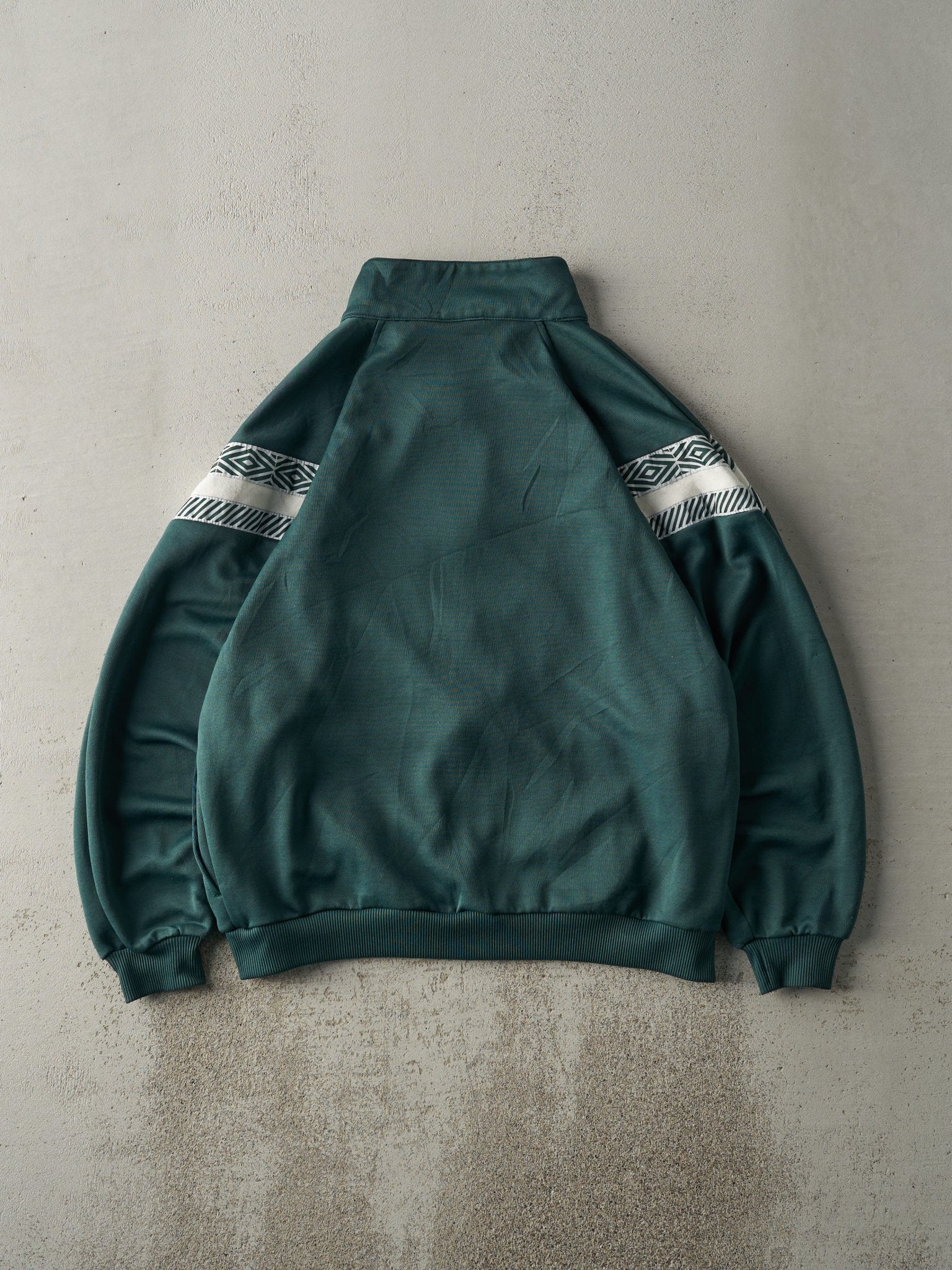 Vintage 90s Forest Green Umbro Zip Up Sweatshirt (L) - Image 3