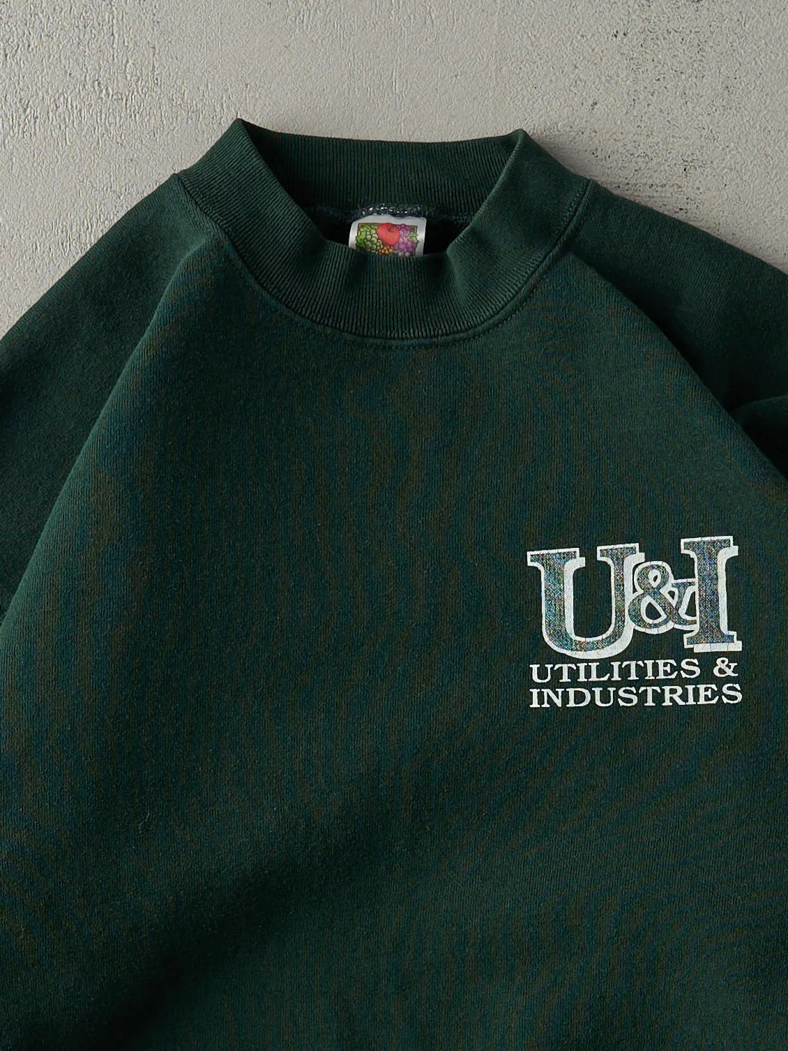 Vintage 90s Forest Green Utilities & Industries Crewneck (L) - Image 2
