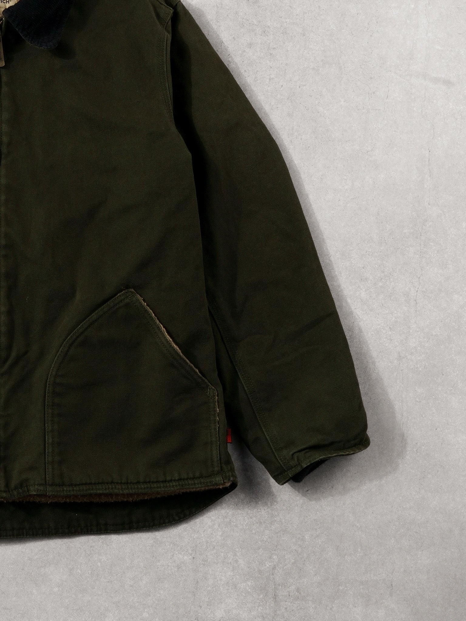 Vintage Forest Green Woolrich Wool Lined Collared Jacket (M) - Image 3