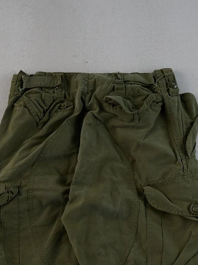 Vintage 90s Green Army Parachute Cargo Pants (28x28) - Image 4