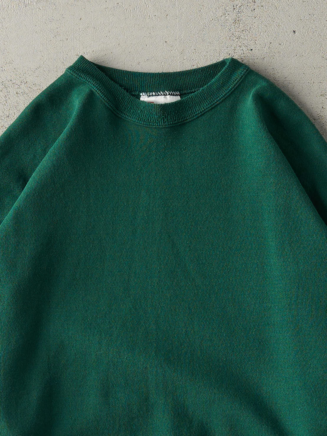 Vintage 90s Green Blank Boxy Crewneck (L/XL) - Image 2