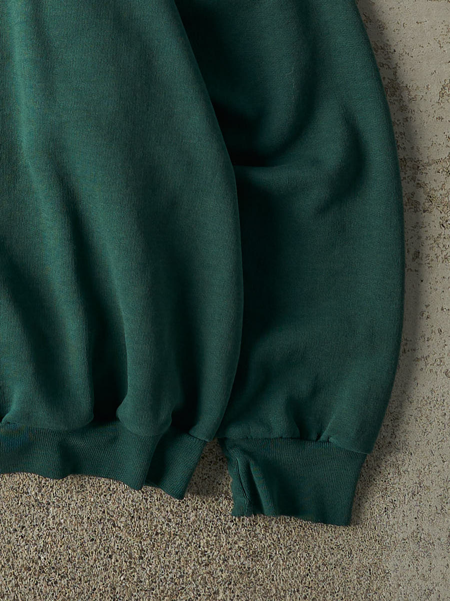 Vintage 90s Green Blank Crewneck (L) - Image 3