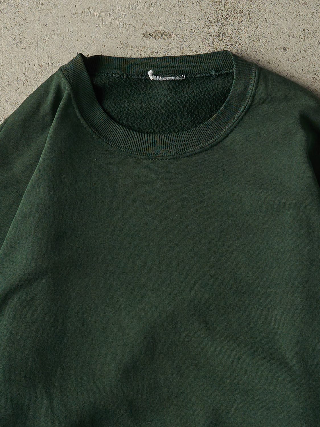 Vintage 90s Green Blank Crewneck (M) - Image 2