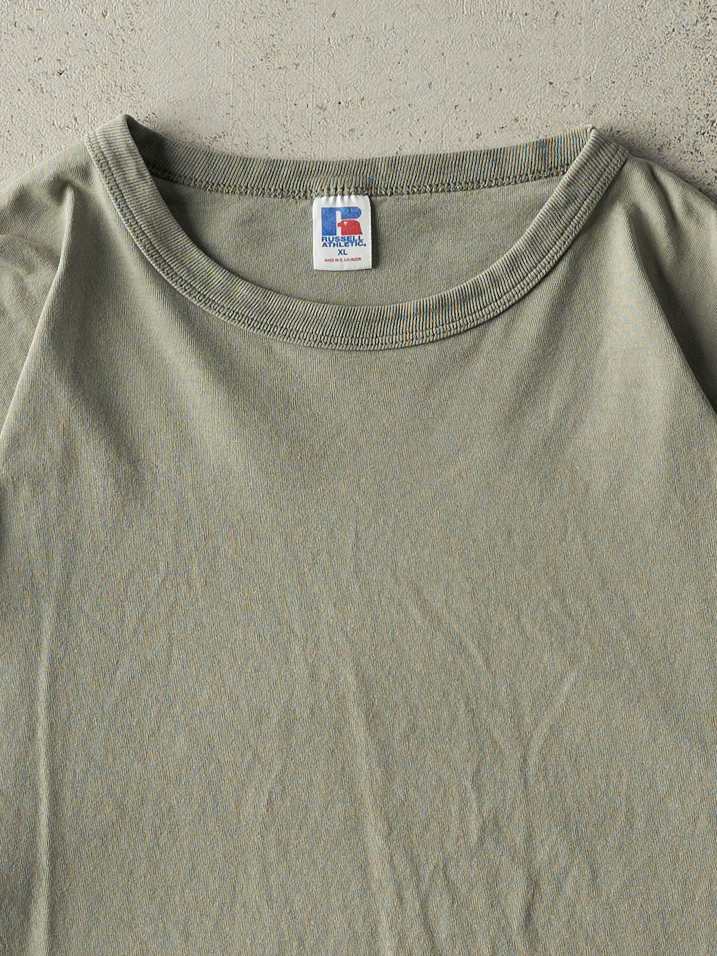 Vintage 90s Green Blank Russell Athletic Tee (L) - Image 2