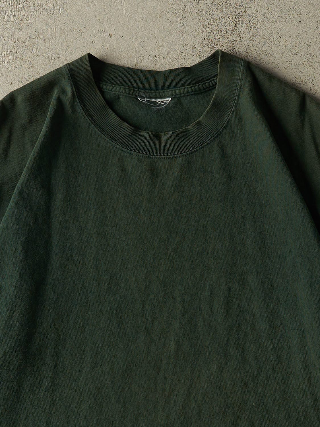 Vintage 90s Green Blank Tee (XL) - Image 2