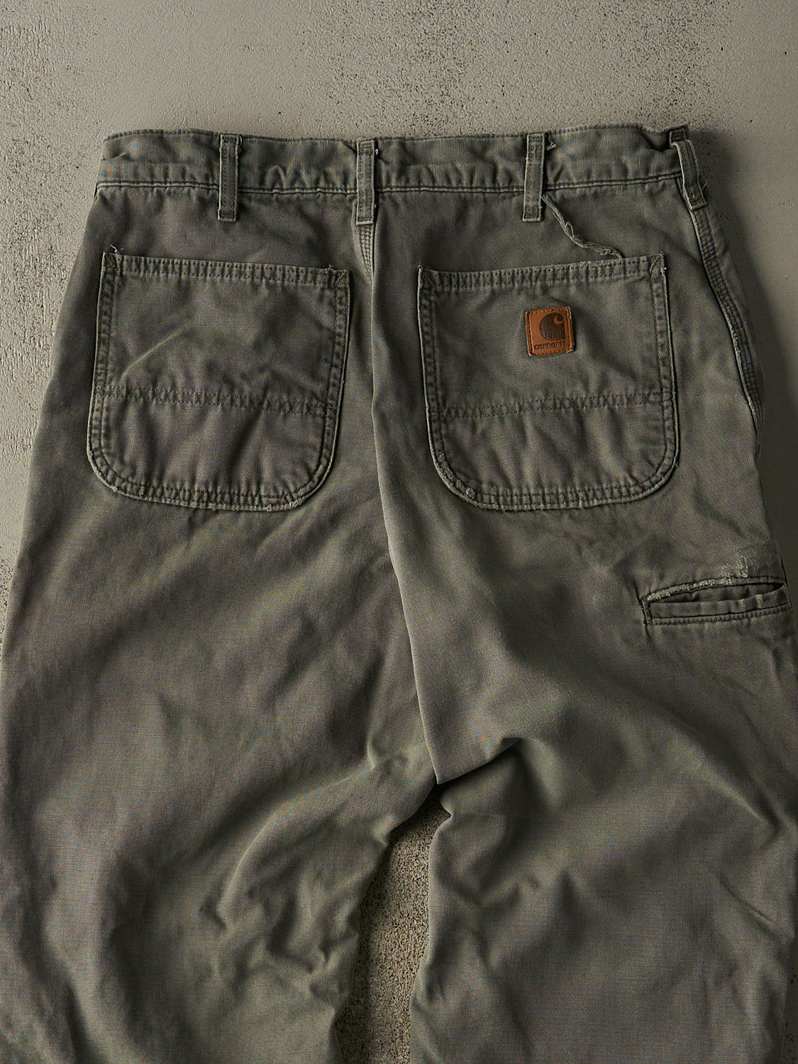 Vintage 90s Green Carhartt Carpenter Flannel Lined Pants (31x29) - Image 5