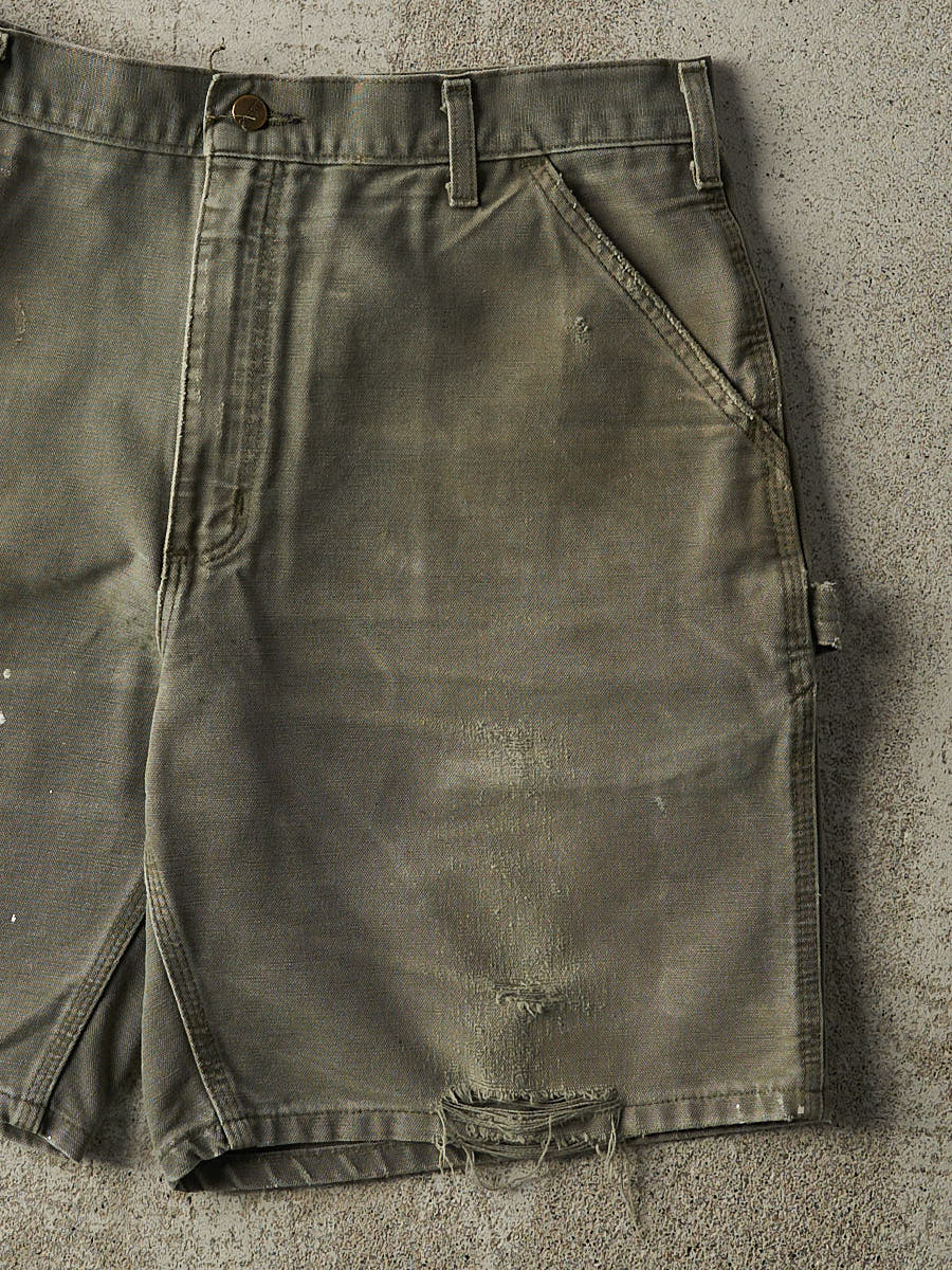 Vintage 90s Green Carhartt Carpenter Shorts (35.5x9) - Image 4
